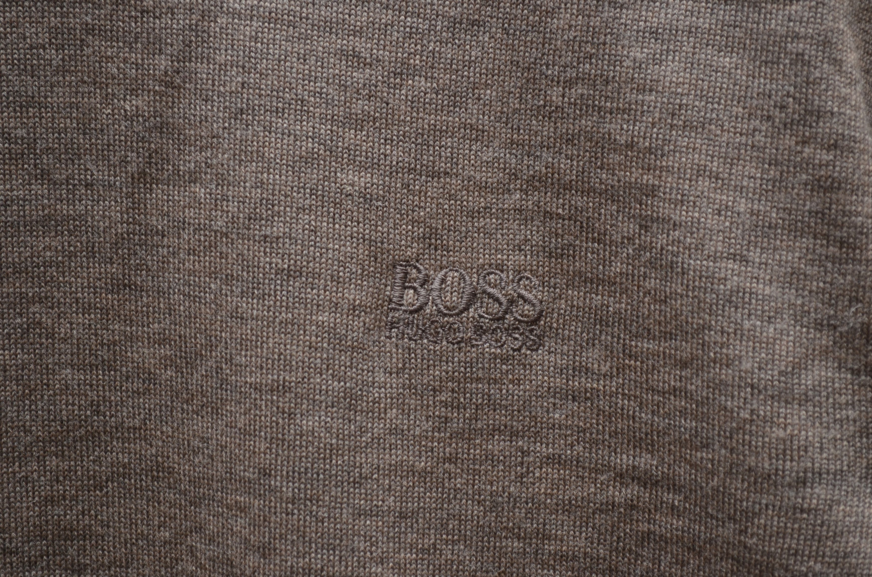 Designer × Hugo Boss Hugo Boss Brown Lana Wool crew neck brown sweater Slim Fit Size US XL / EU 56 / 4 - 4 Thumbnail