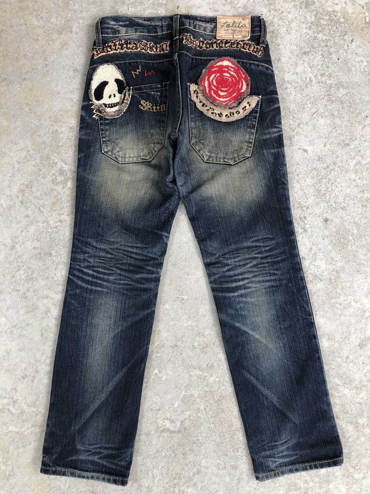 Japanese Brand Rare Yoshitomo Nara Lolita Skull Distressed Jeans Size US 30 / EU 46 - 1 Thumbnail
