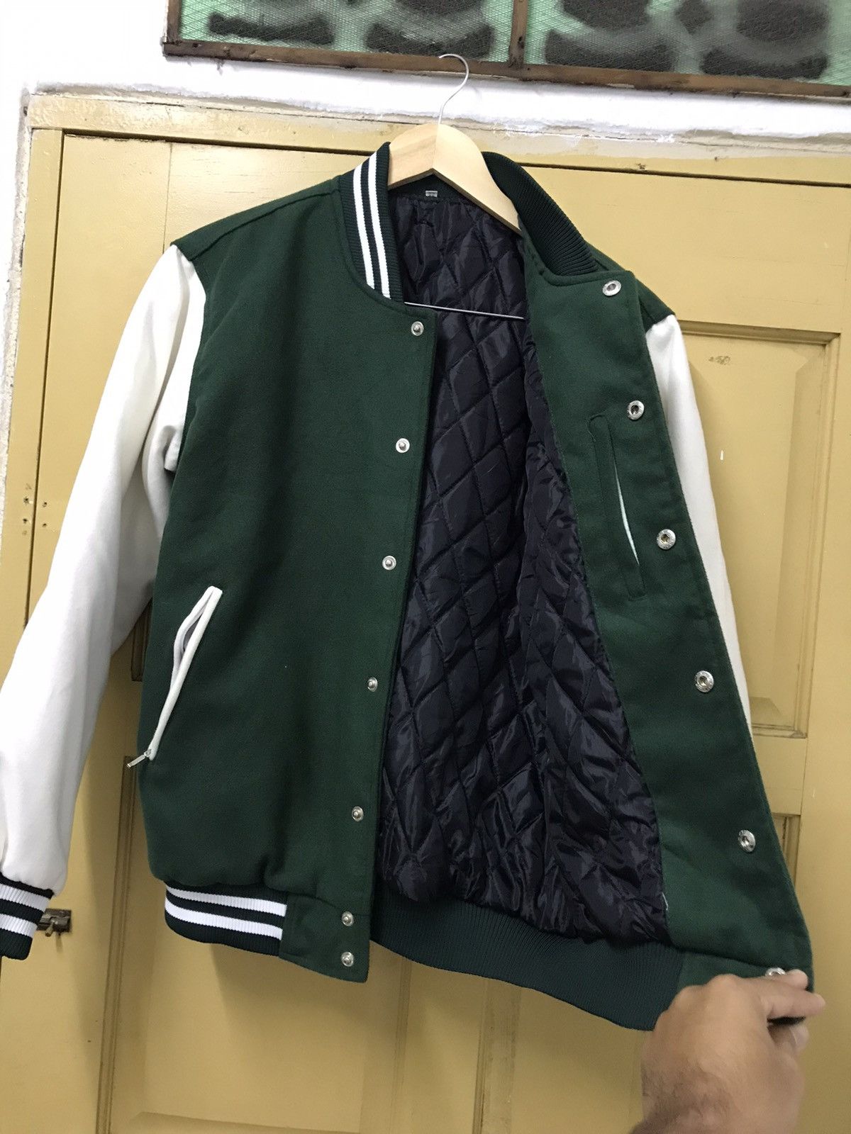 Other Nice❗️Unknown Brand Minimalist Style Wool Varsity Jacket Size US M / EU 48-50 / 2 - 12 Thumbnail