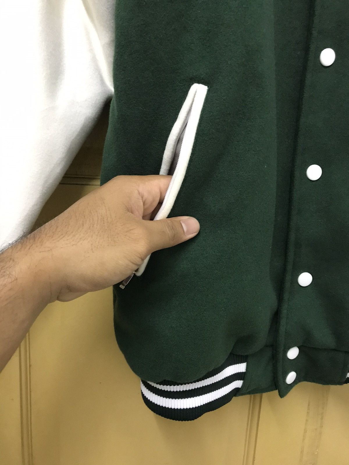 Other Nice❗️Unknown Brand Minimalist Style Wool Varsity Jacket Size US M / EU 48-50 / 2 - 9 Thumbnail