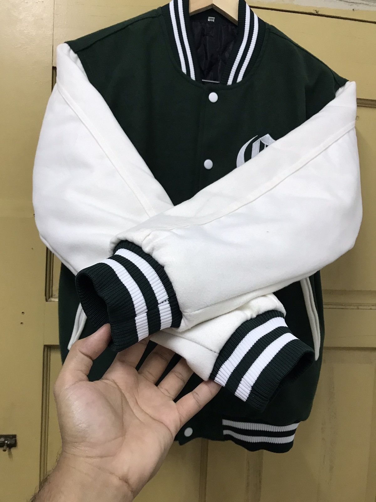 Other Nice❗️Unknown Brand Minimalist Style Wool Varsity Jacket Size US M / EU 48-50 / 2 - 6 Thumbnail