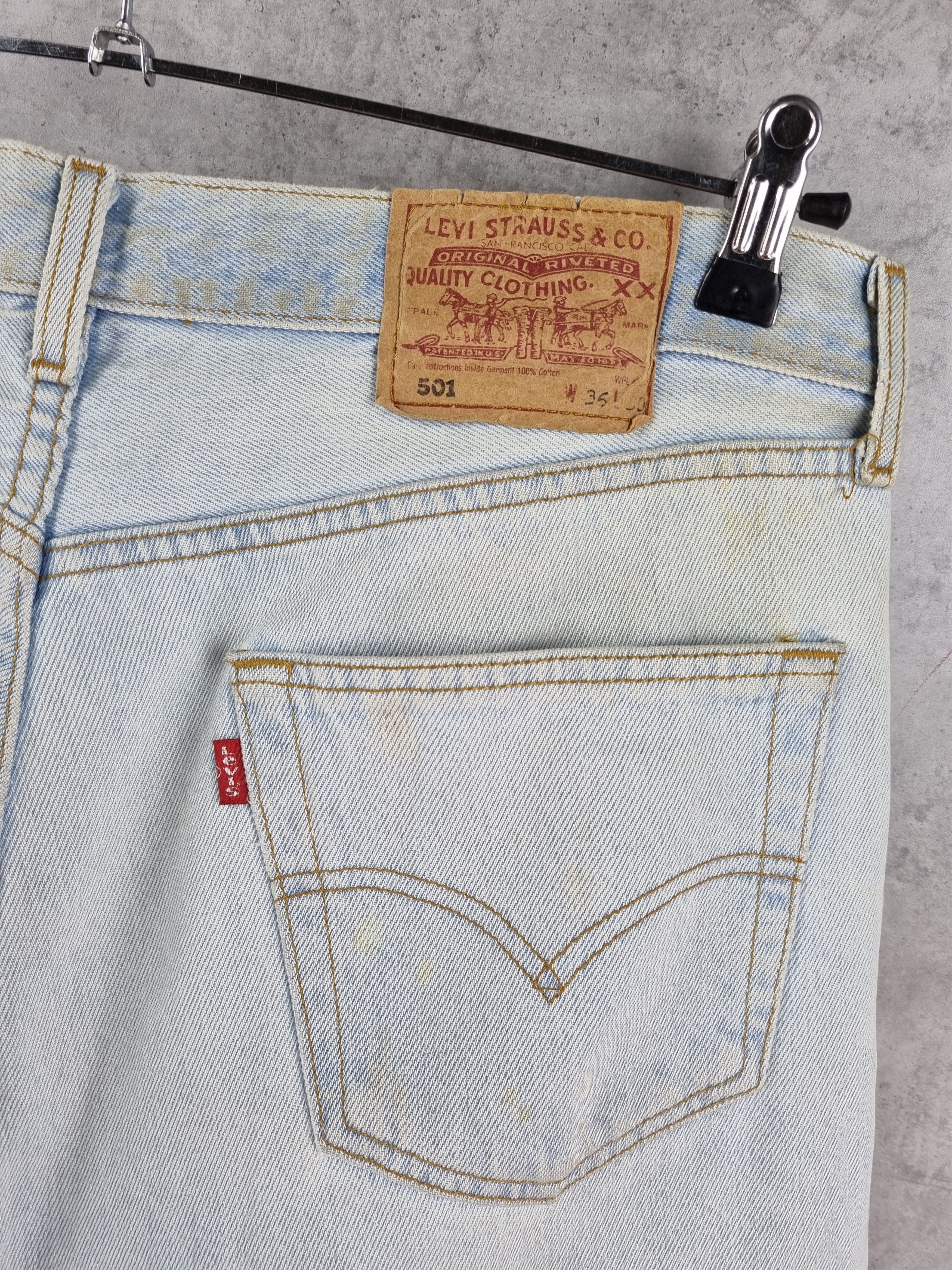 Levi's × Levi's Vintage Clothing 90s Dirty Unique Levis 501 Aesthetic Vintage Jeans Size US 32 / EU 48 - 7 Thumbnail