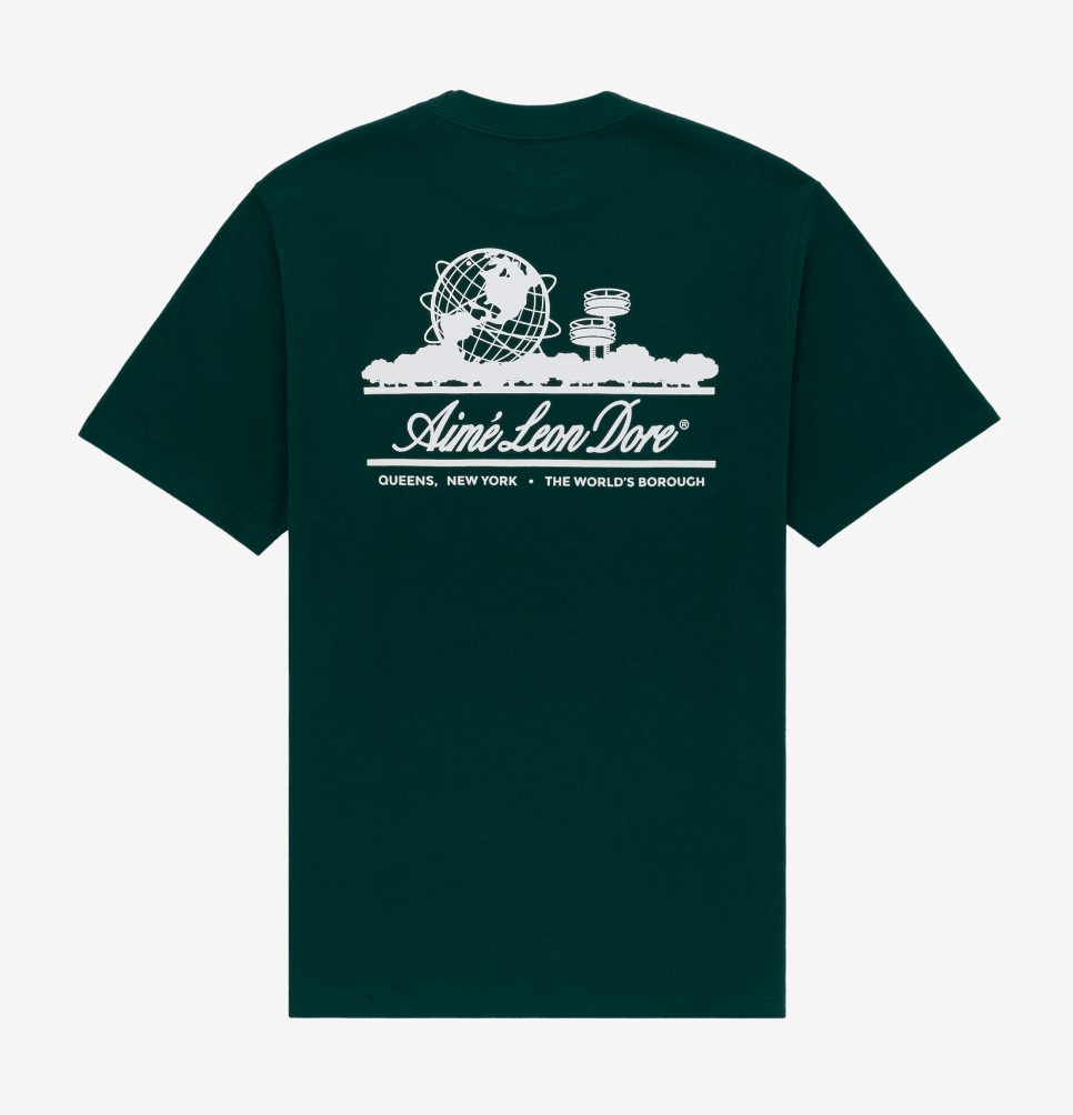 image of Aime Leon Dore Ald Unisphere Tee Shirt in Green, Men's (Size XL)