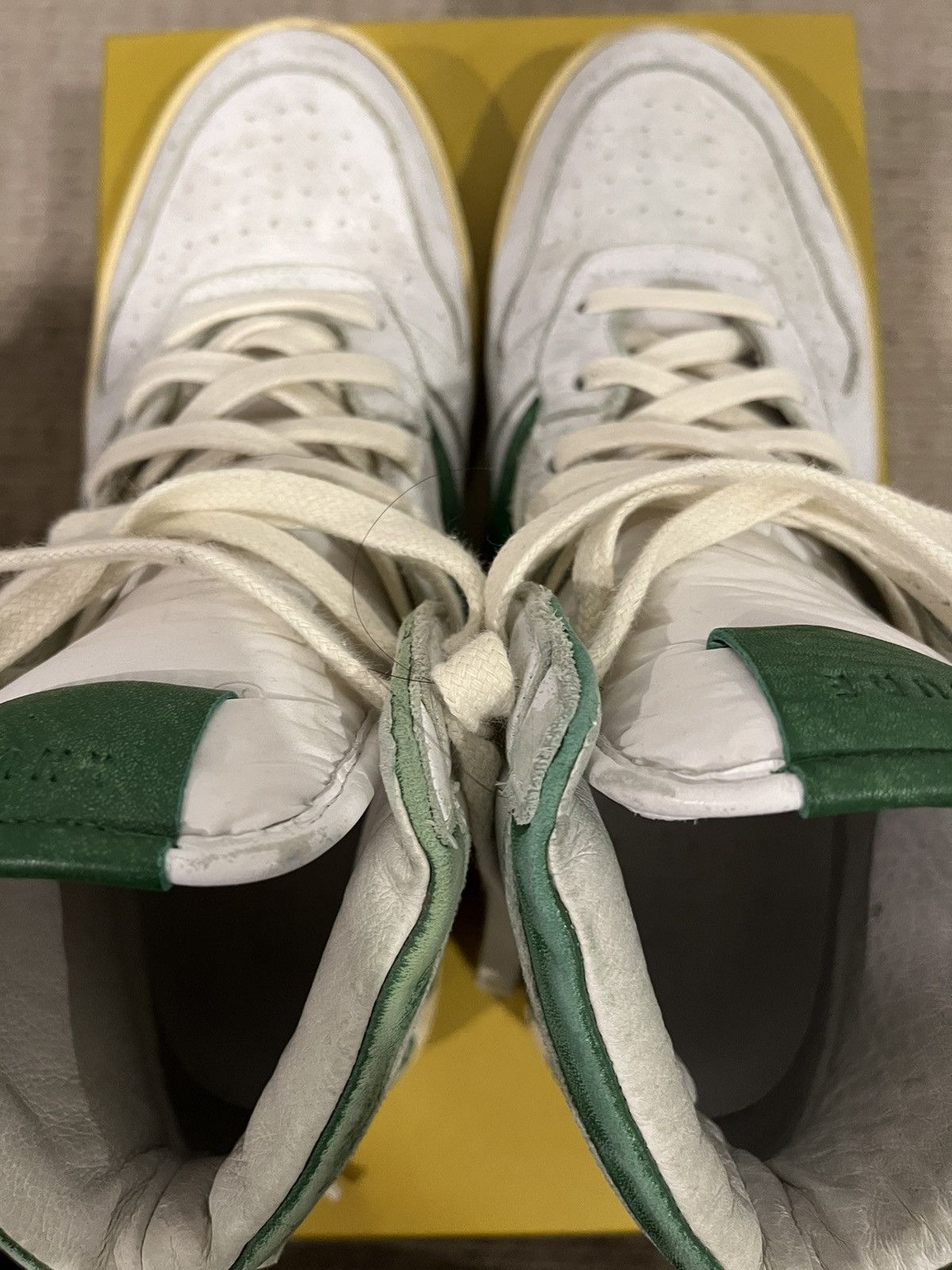 image of Rhude Rhecess Hi Shoes in Green, Men's (Size 9)