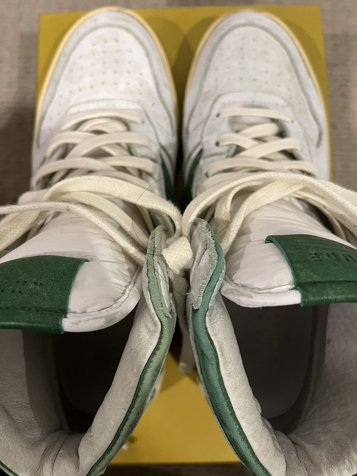 Pre-owned Rhude Rhecess Hi Shoes In Green