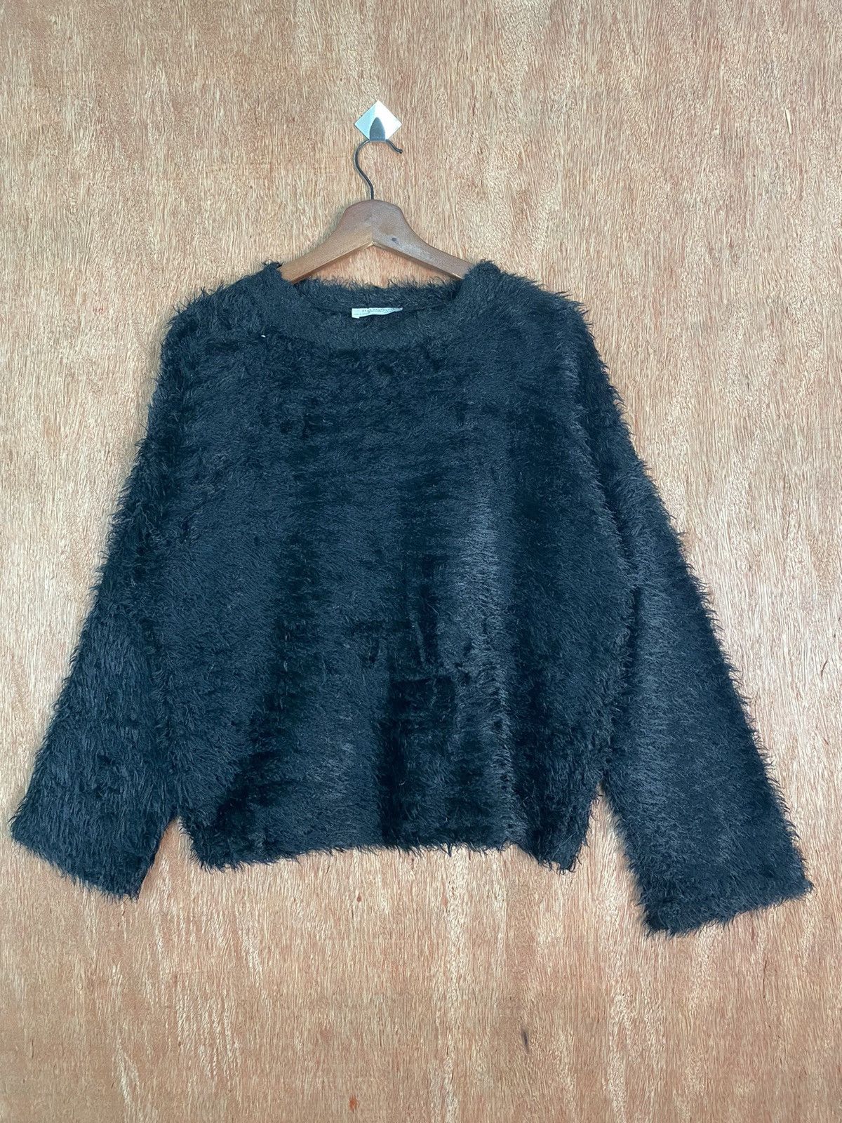 Homespun Knitwear × Other DL Zara Black Shag Shaggy Fur Mohair Knitwear #B619 Size S / US 4 / IT 40 - 1 Thumbnail