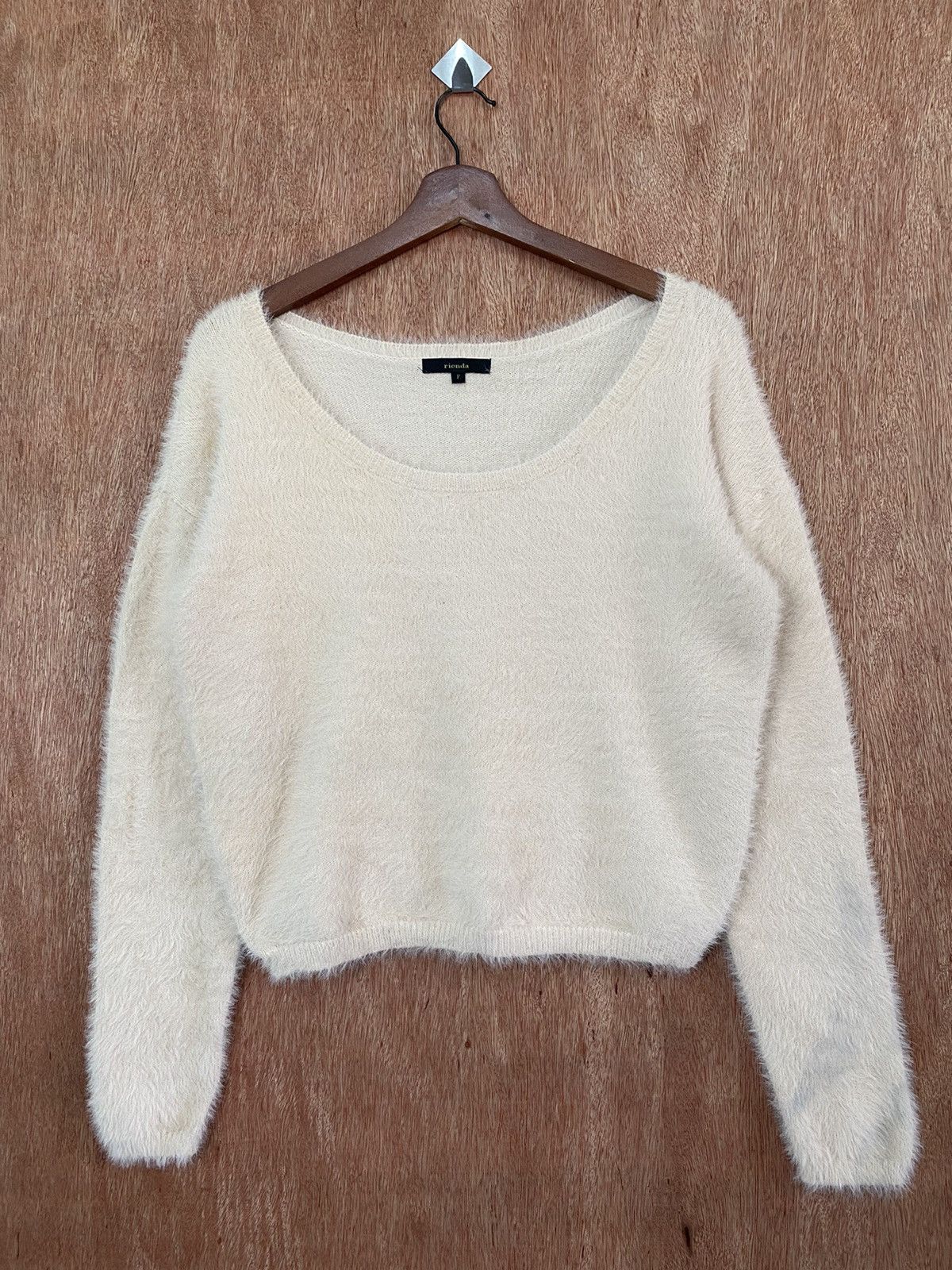 Homespun Knitwear × Japanese Brand Rienda Cream Shag Shaggy Fur Mohair Knitwear #B562 Size M / US 6-8 / IT 42-44 - 1 Thumbnail