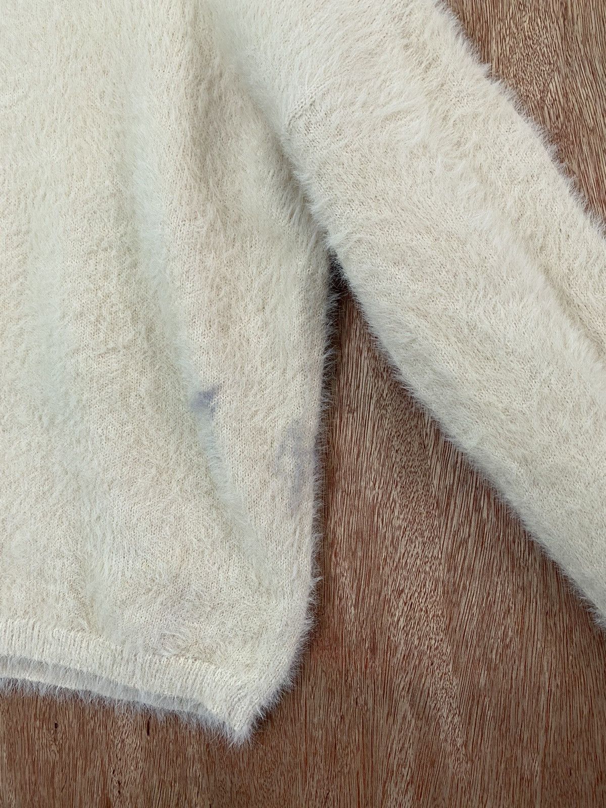 Homespun Knitwear × Japanese Brand Rienda Cream Shag Shaggy Fur Mohair Knitwear #B562 Size M / US 6-8 / IT 42-44 - 7 Thumbnail