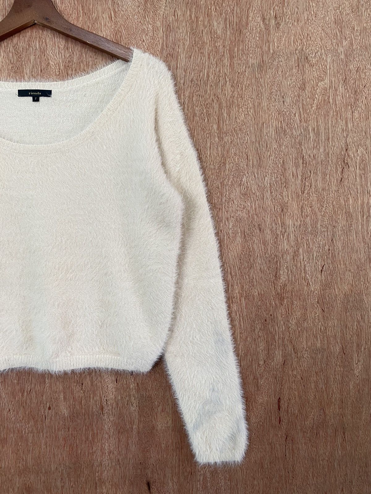 Homespun Knitwear × Japanese Brand Rienda Cream Shag Shaggy Fur Mohair Knitwear #B562 Size M / US 6-8 / IT 42-44 - 3 Thumbnail