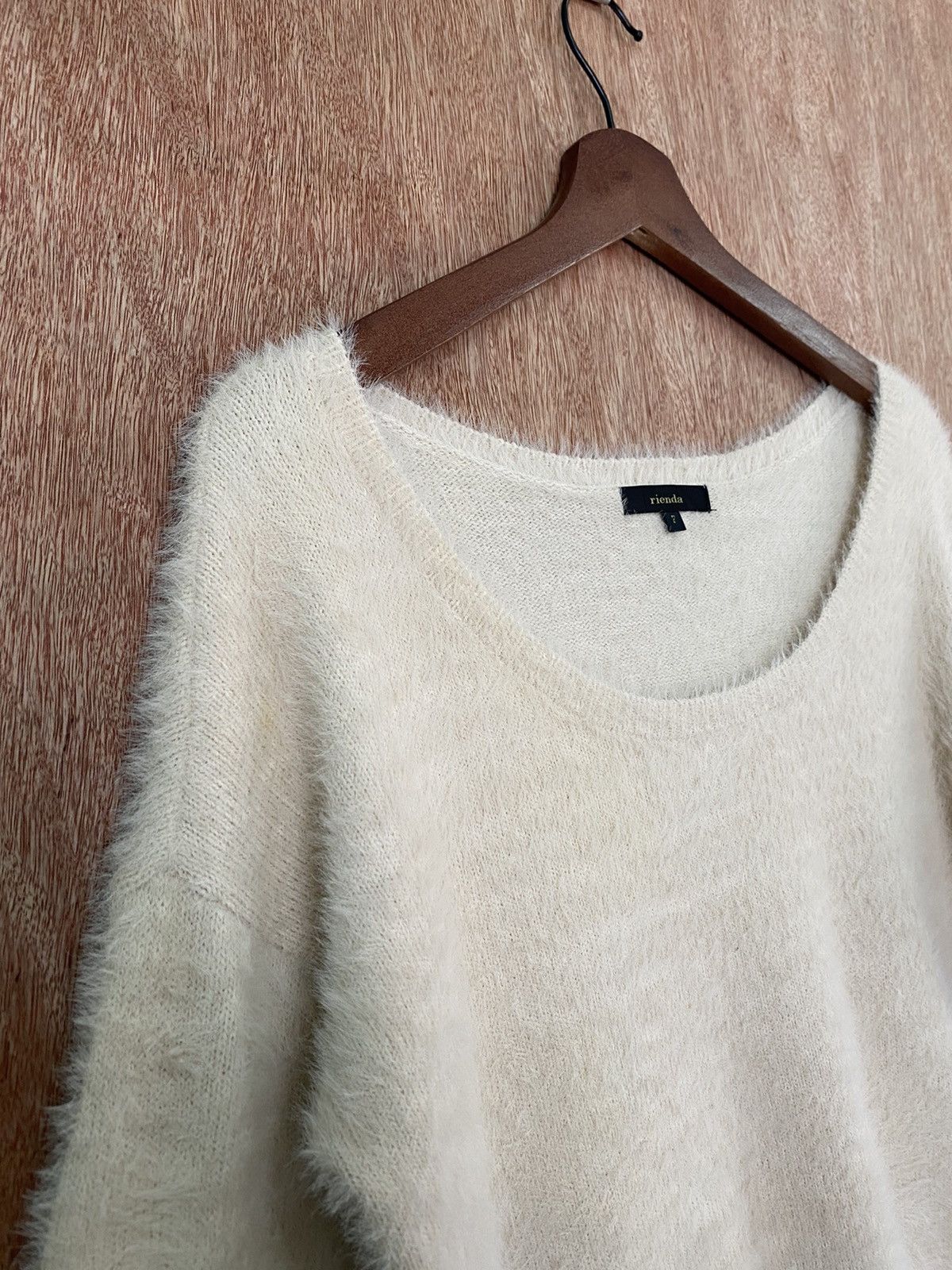 Homespun Knitwear × Japanese Brand Rienda Cream Shag Shaggy Fur Mohair Knitwear #B562 Size M / US 6-8 / IT 42-44 - 5 Thumbnail