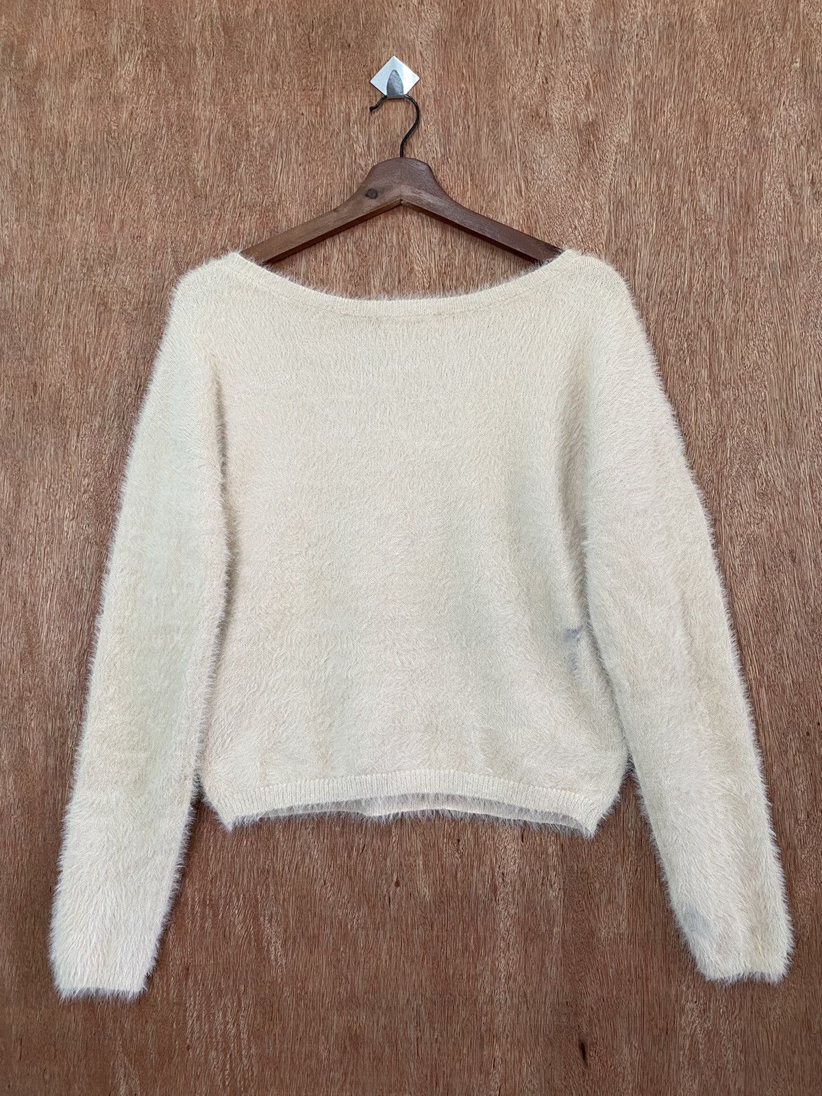 Homespun Knitwear × Japanese Brand Rienda Cream Shag Shaggy Fur Mohair Knitwear #B562 Size M / US 6-8 / IT 42-44 - 6 Thumbnail