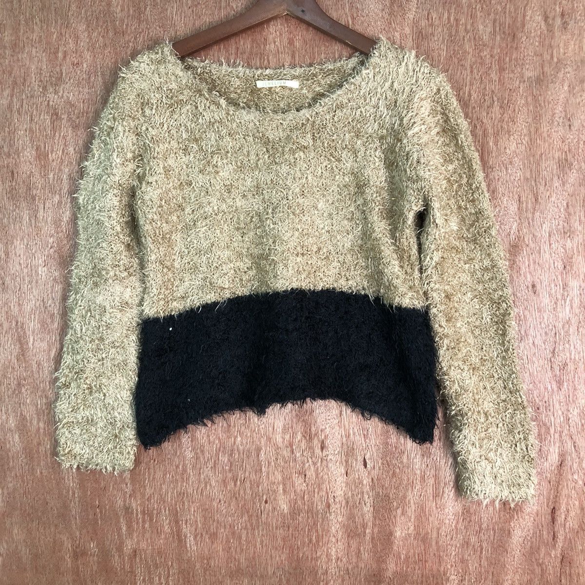 Japanese Brand Jewelium Stripe Shag Shaggy Fur Mohair Knitwear #6507 Size S / US 4 / IT 40 - 3 Thumbnail