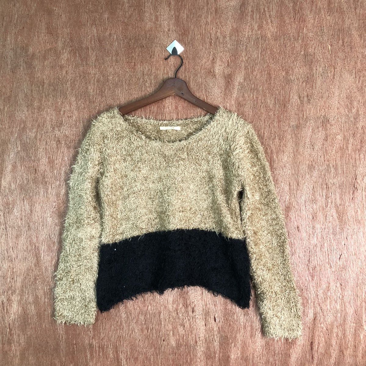 Japanese Brand Jewelium Stripe Shag Shaggy Fur Mohair Knitwear #6507 Size S / US 4 / IT 40 - 1 Thumbnail