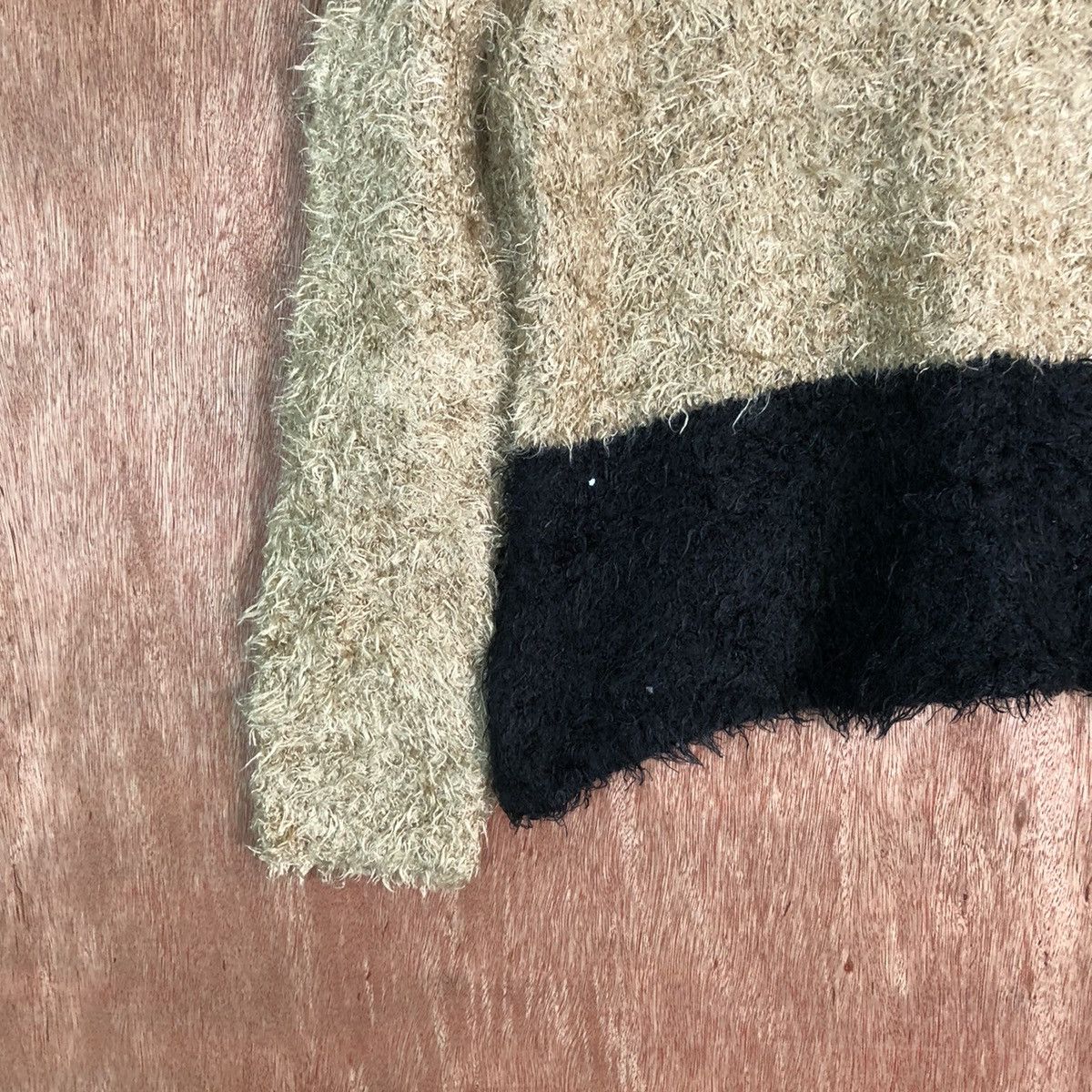 Japanese Brand Jewelium Stripe Shag Shaggy Fur Mohair Knitwear #6507 Size S / US 4 / IT 40 - 4 Thumbnail
