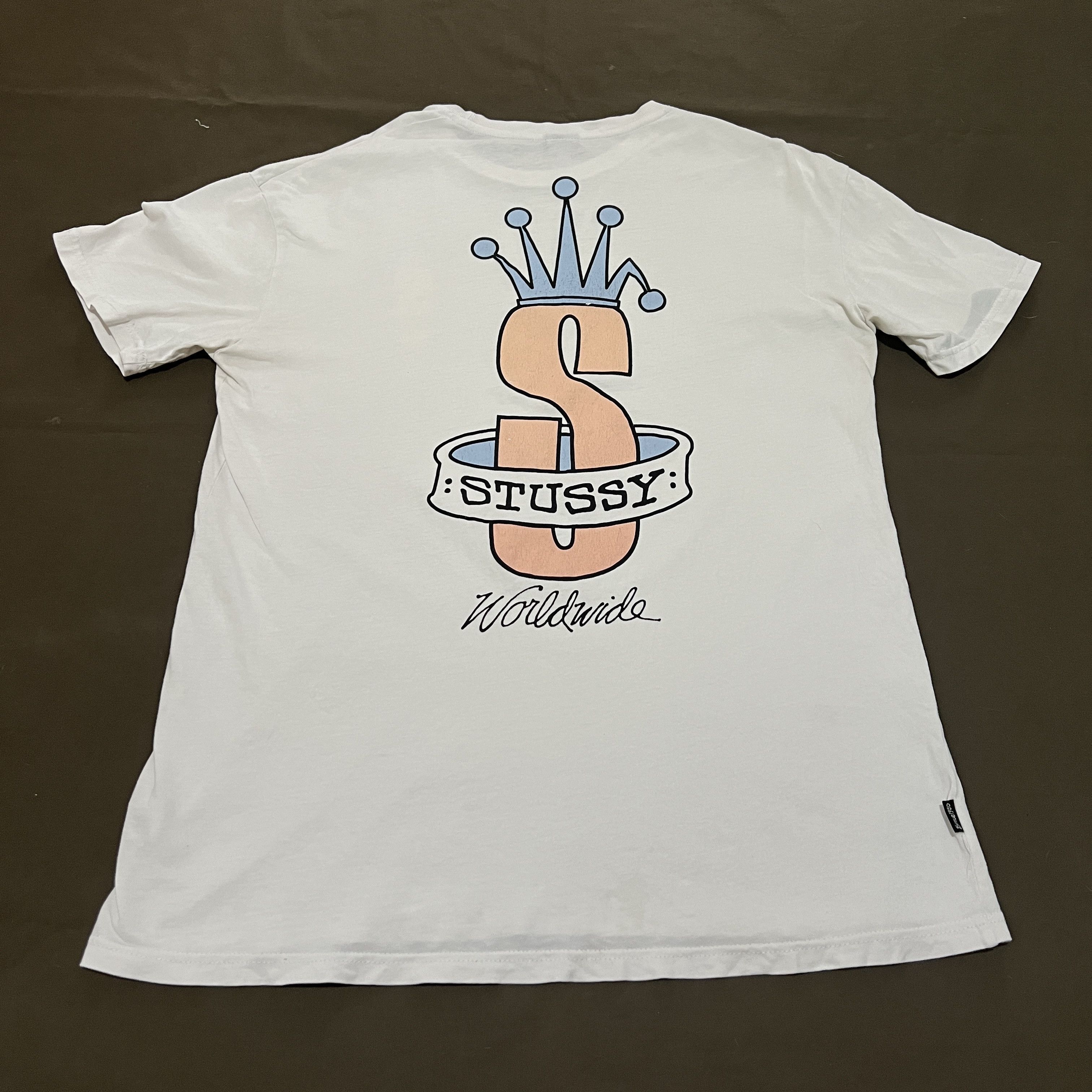 Vintage Vintage Stussy crown customade worldwide Tee Shirt