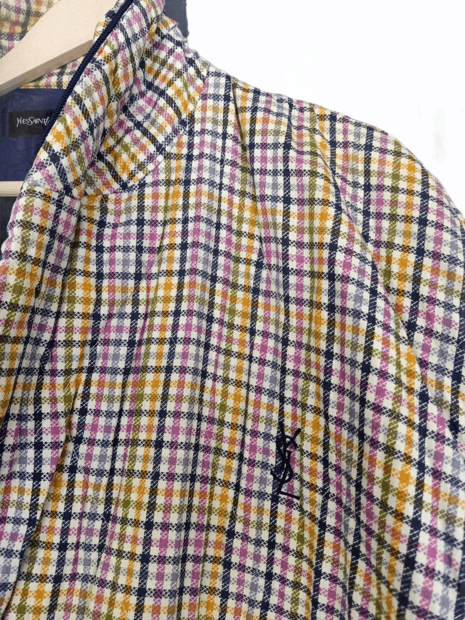 Yves Saint Laurent Vintage YSL Checkered Bathrobe Size US XL / EU 56 / 4 - 4 Thumbnail