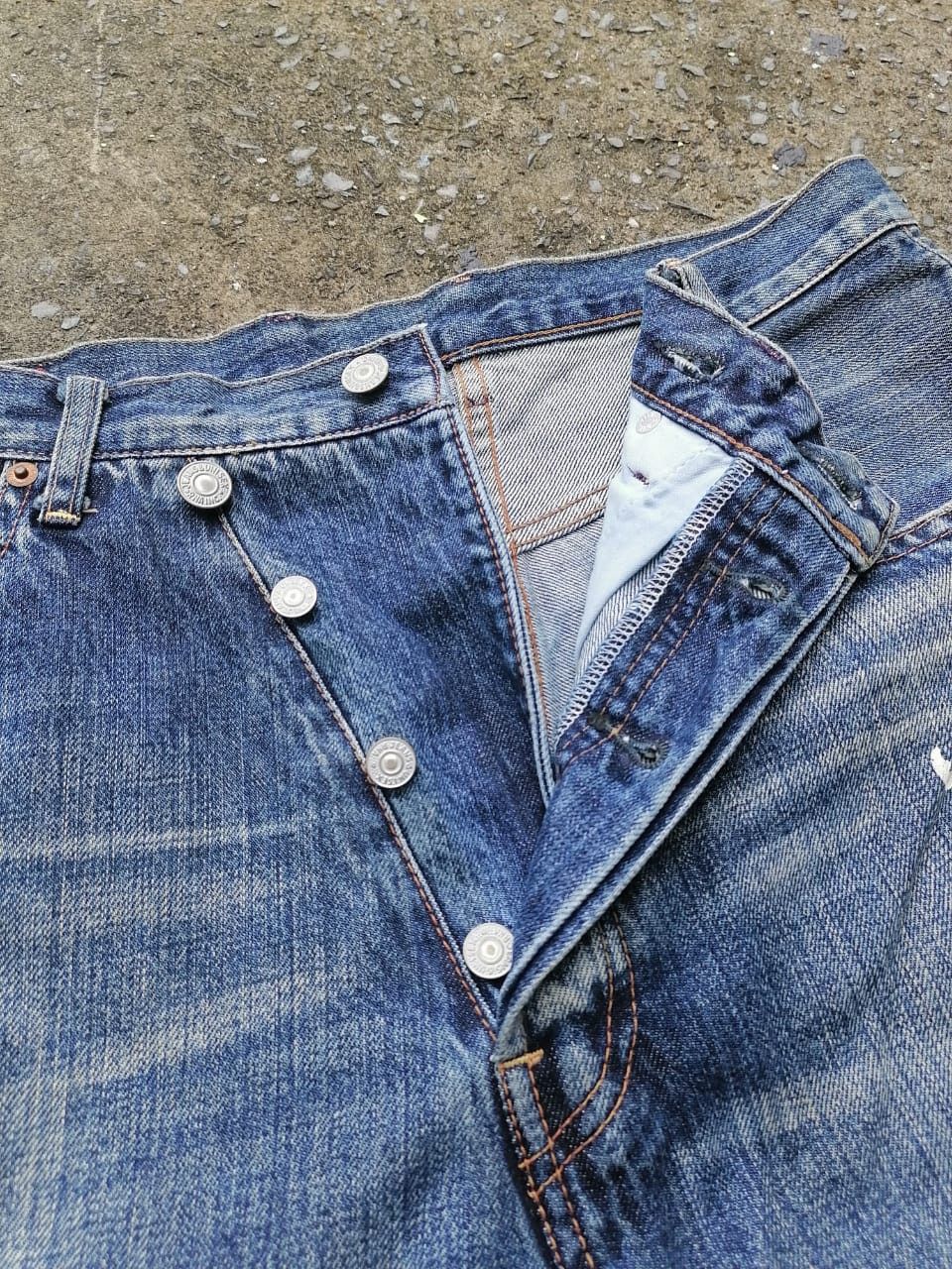 Japanese Brand RNA Splash Painted Fly Button Denim Jeans Size US 33 - 2 Thumbnail