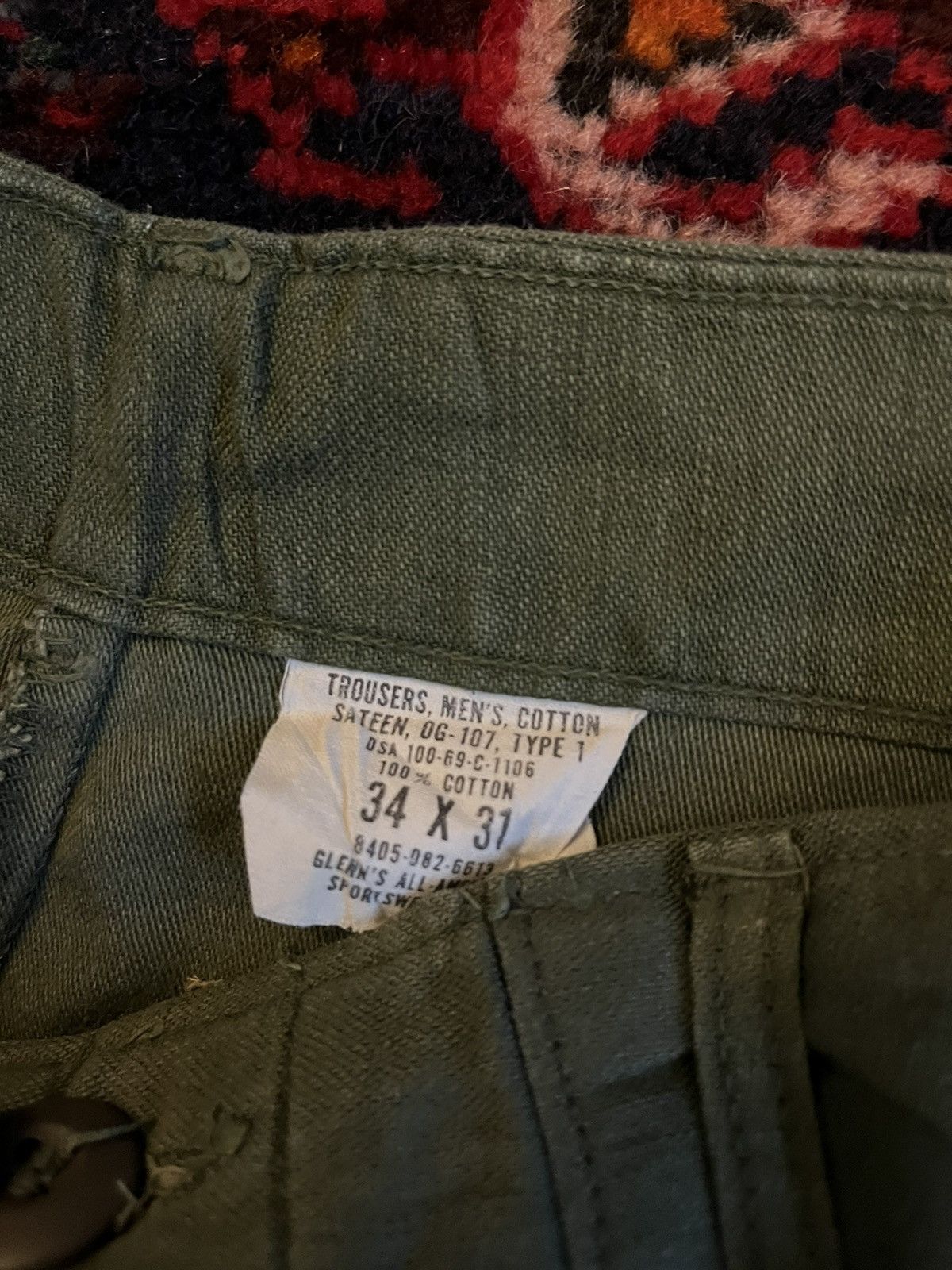 Vintage Vintage 60s Og107 army fatigue deadstock Size US 31 - 5 Thumbnail