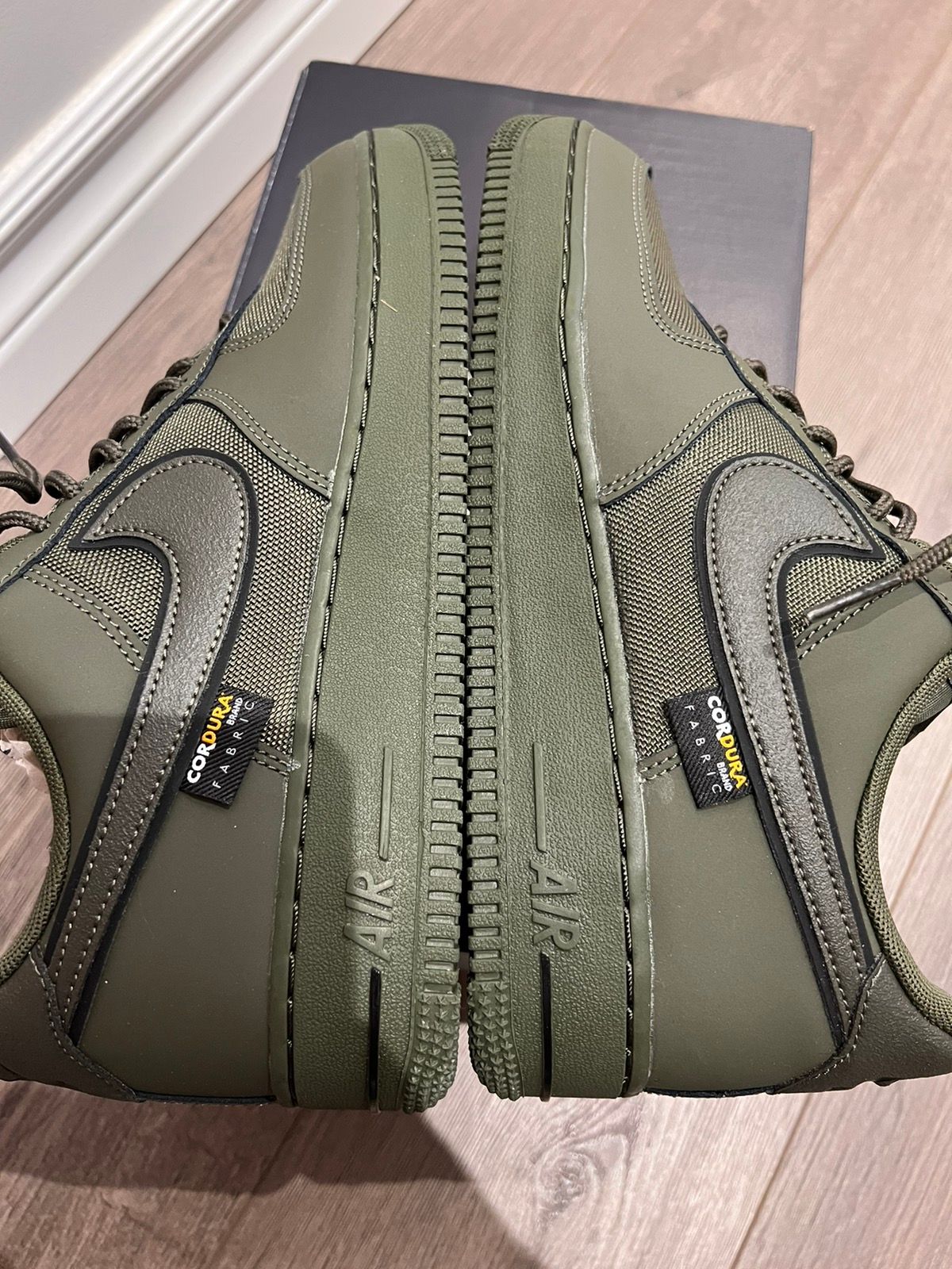 Pre-owned Nike Air Force 1 Low 07 Cordura Cargo Khaki Shoes In Green