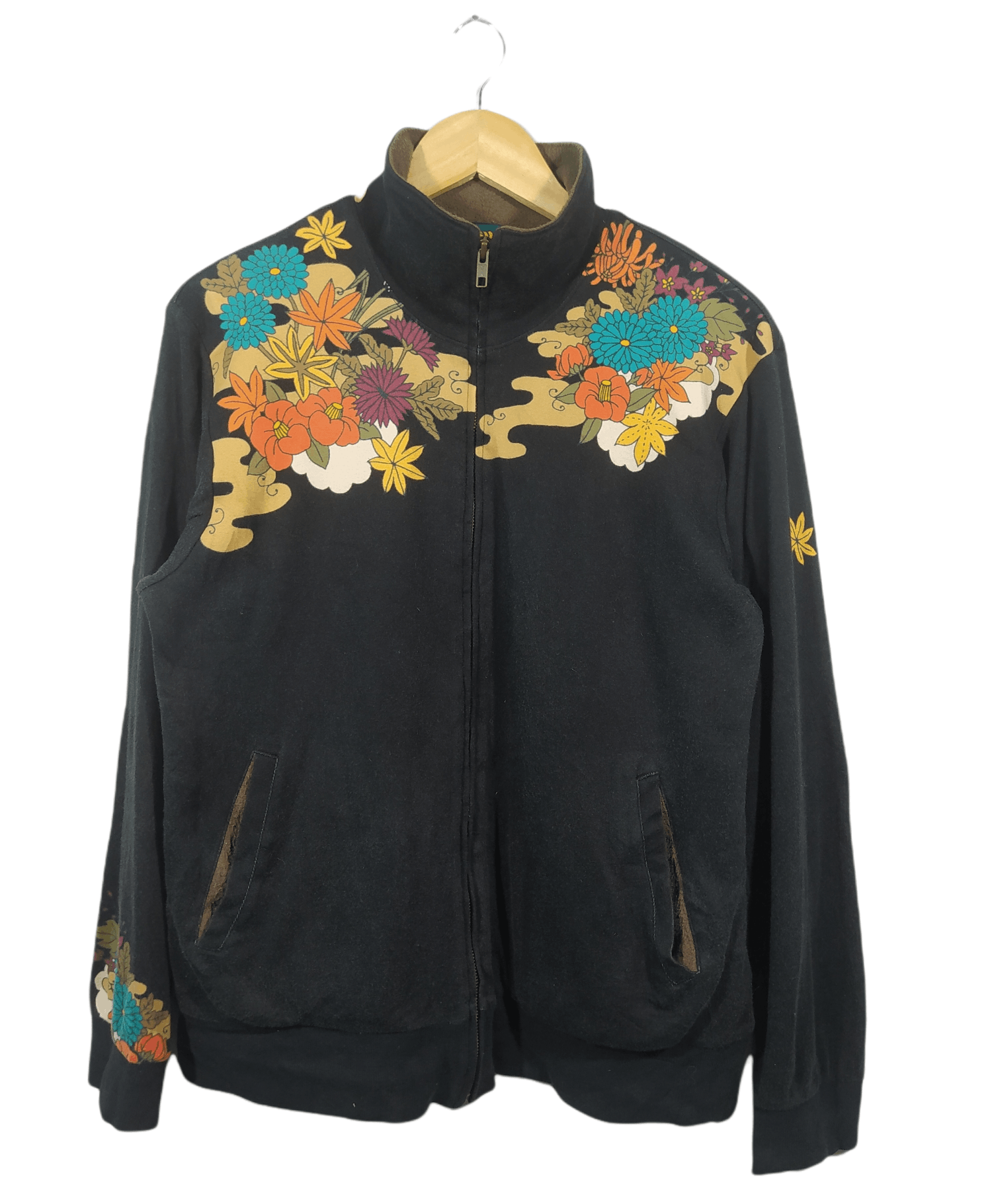 Japanese Brand × Vintage 🔥BEST OFFER 🔥Faded black Vintage Mash mania floral zipped Size US M / EU 48-50 / 2 - 1 Thumbnail