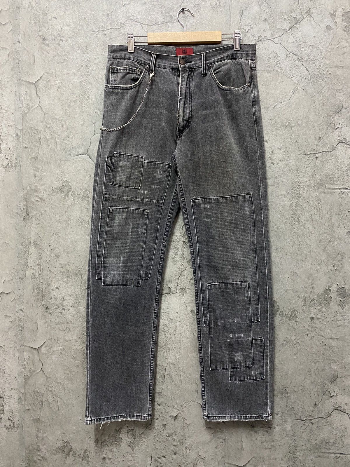 Designer × Japanese Brand Vintage Nylaus 0125 Japan Reconstructed Patchwork Denim Size US 32 / EU 48 - 1 Thumbnail