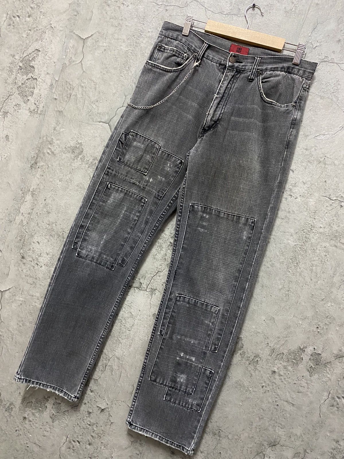 Designer × Japanese Brand Vintage Nylaus 0125 Japan Reconstructed Patchwork Denim Size US 32 / EU 48 - 3 Thumbnail