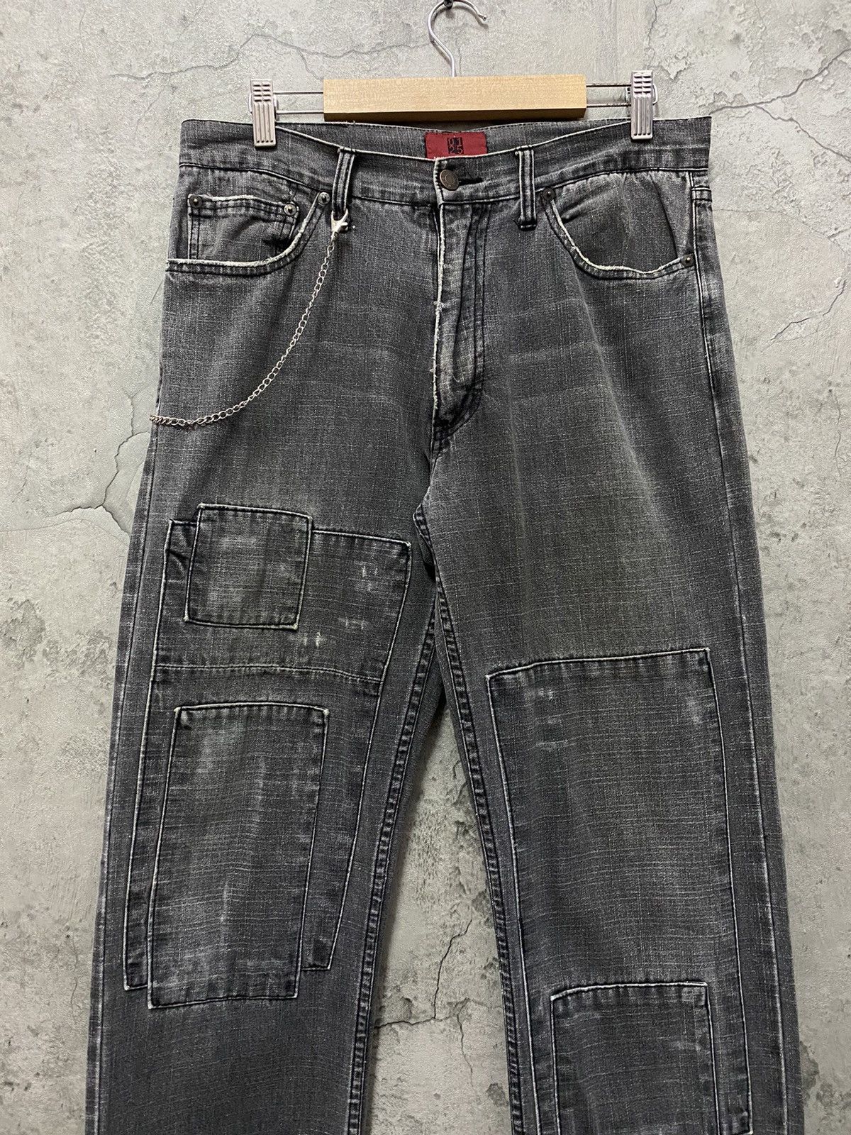 Designer × Japanese Brand Vintage Nylaus 0125 Japan Reconstructed Patchwork Denim Size US 32 / EU 48 - 4 Thumbnail