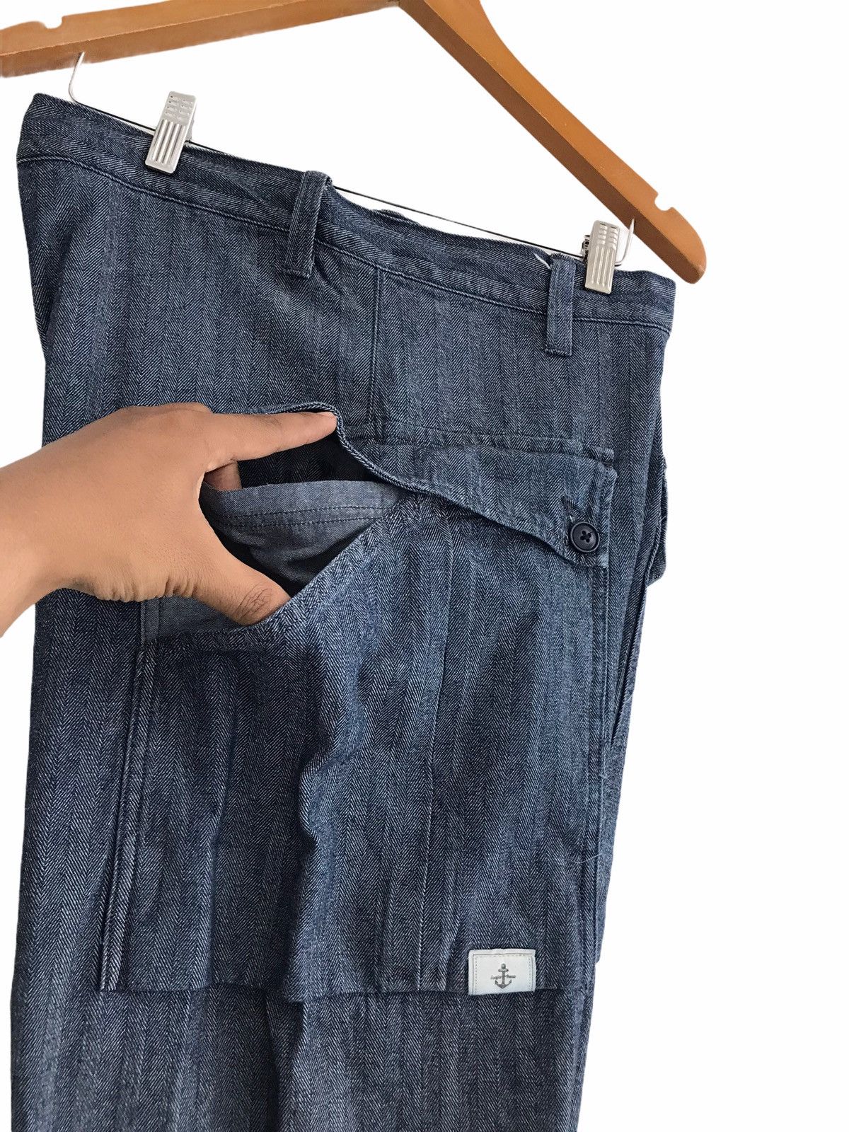Japanese Brand Seafarer USN Big Pockets HBT Jeans Size US 35 - 8 Thumbnail