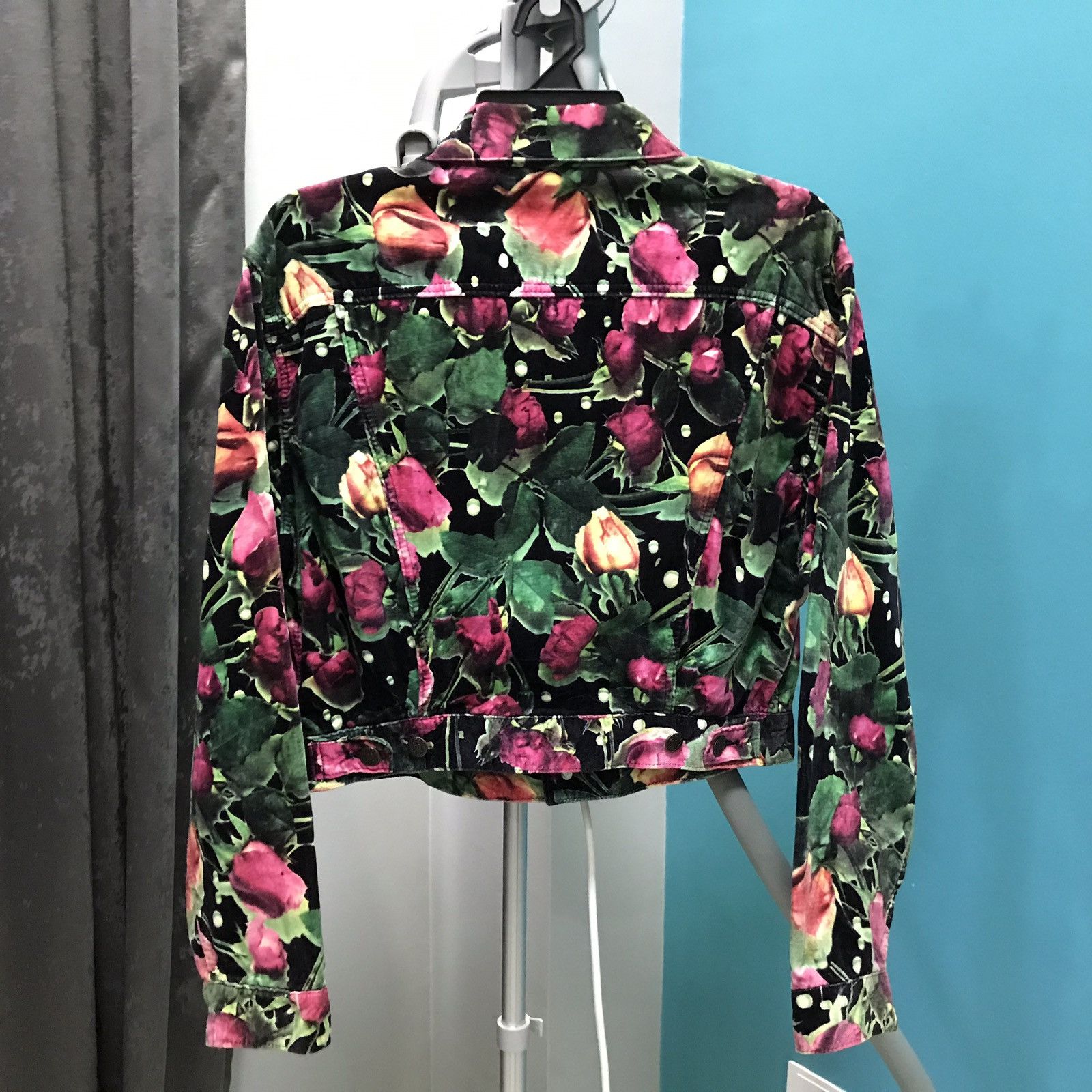 Blue Blue Japan HR Market x Blue Blue Roses Cropped Velvet Jacket Size M / US 6-8 / IT 42-44 - 3 Thumbnail