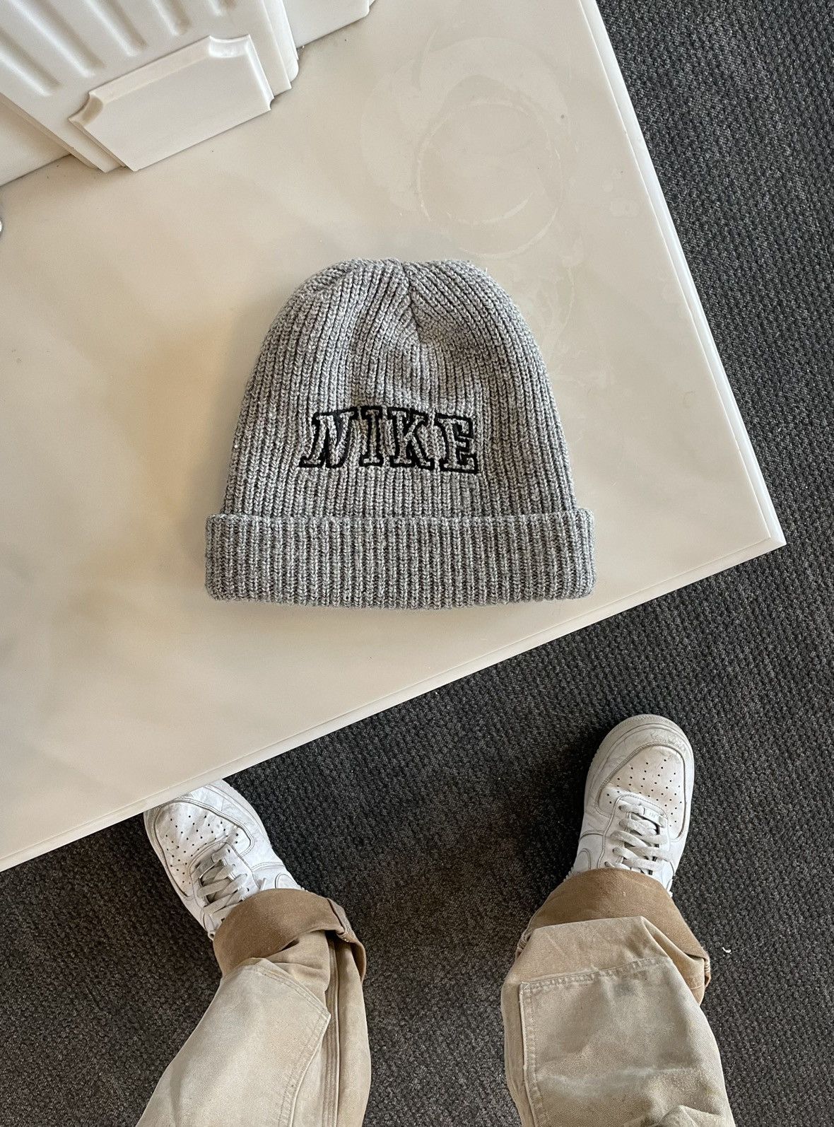 Vintage 90's Nike Spell Out Knit Wool Beanie