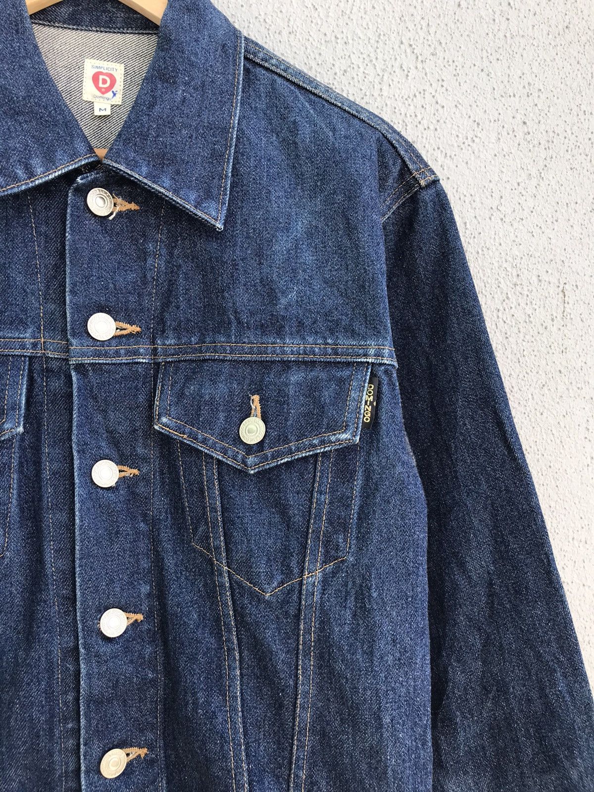 Japanese Brand DOMINGO Japan Blue Denim Trucker Jacket Size US M / EU 48-50 / 2 - 2 Thumbnail