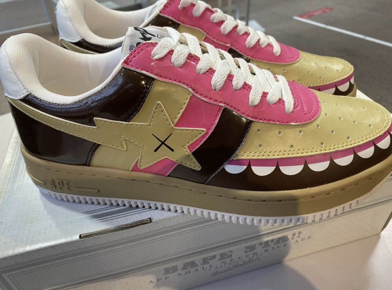 image of Bape x Kaws 2006 Bapesta Chomper Coffee Sneakers in Brown, Men's (Size 9.5)