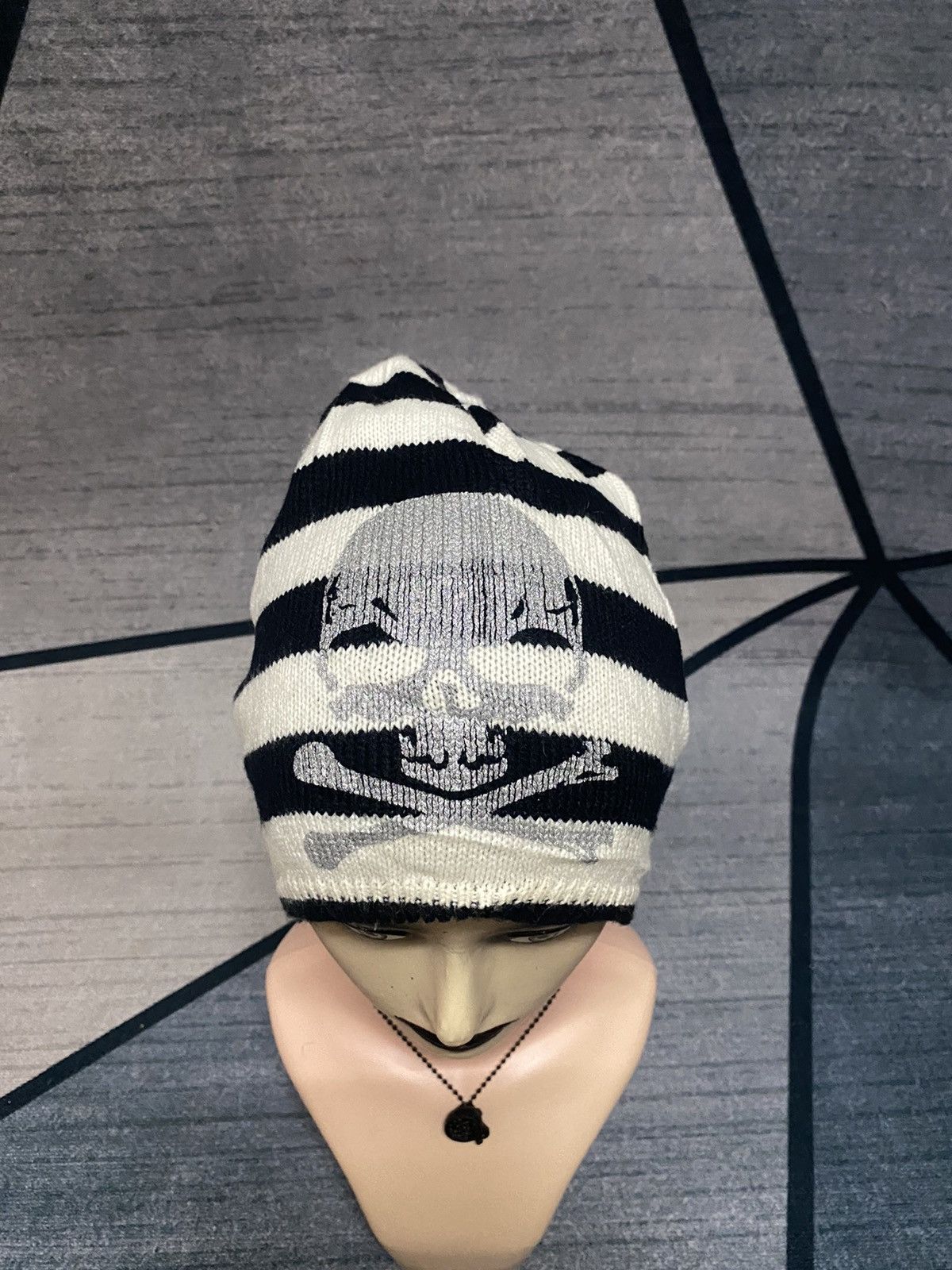 Japanese Brand Unknown Skeleton Skull Reversible Distressed Design Beanie Size ONE SIZE - 8 Thumbnail