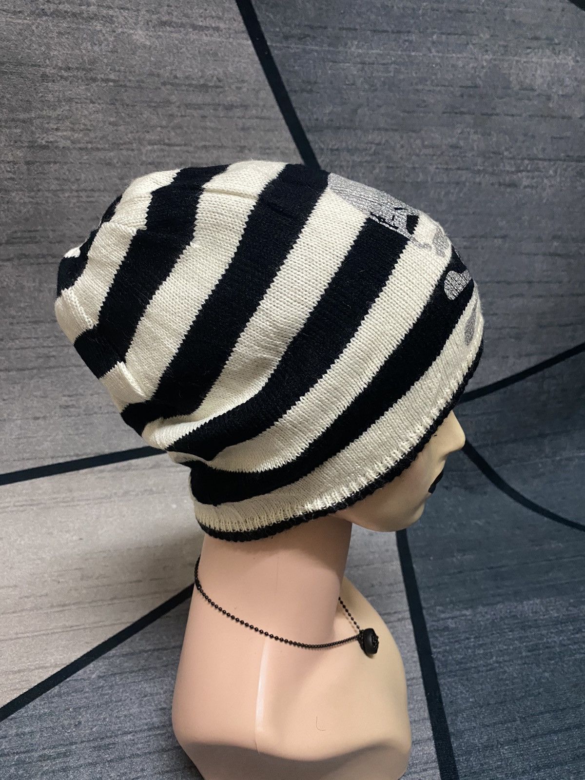 Japanese Brand Unknown Skeleton Skull Reversible Distressed Design Beanie Size ONE SIZE - 9 Thumbnail