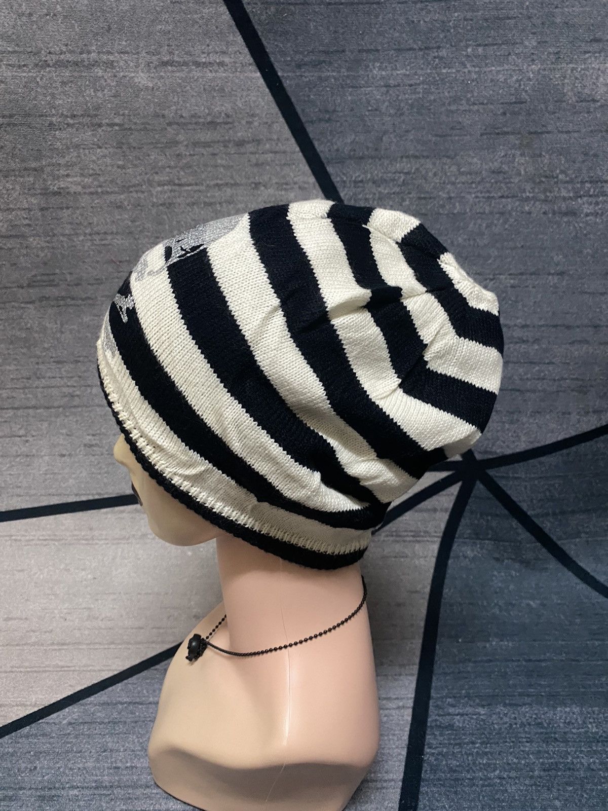 Japanese Brand Unknown Skeleton Skull Reversible Distressed Design Beanie Size ONE SIZE - 10 Thumbnail