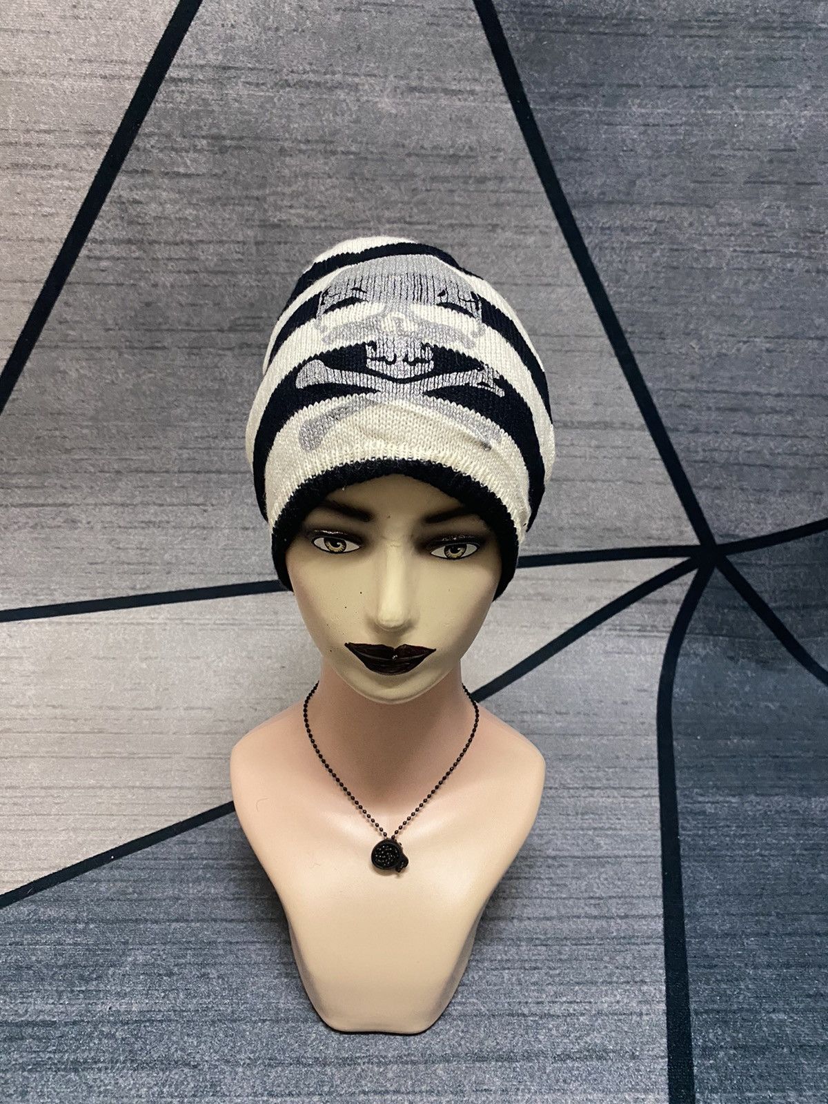 Japanese Brand Unknown Skeleton Skull Reversible Distressed Design Beanie Size ONE SIZE - 7 Thumbnail