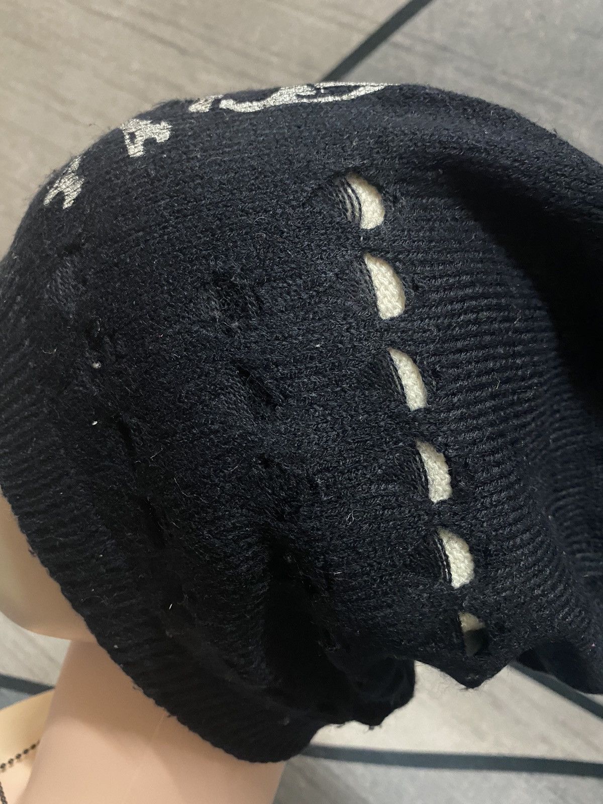 Japanese Brand Unknown Skeleton Skull Reversible Distressed Design Beanie Size ONE SIZE - 5 Thumbnail