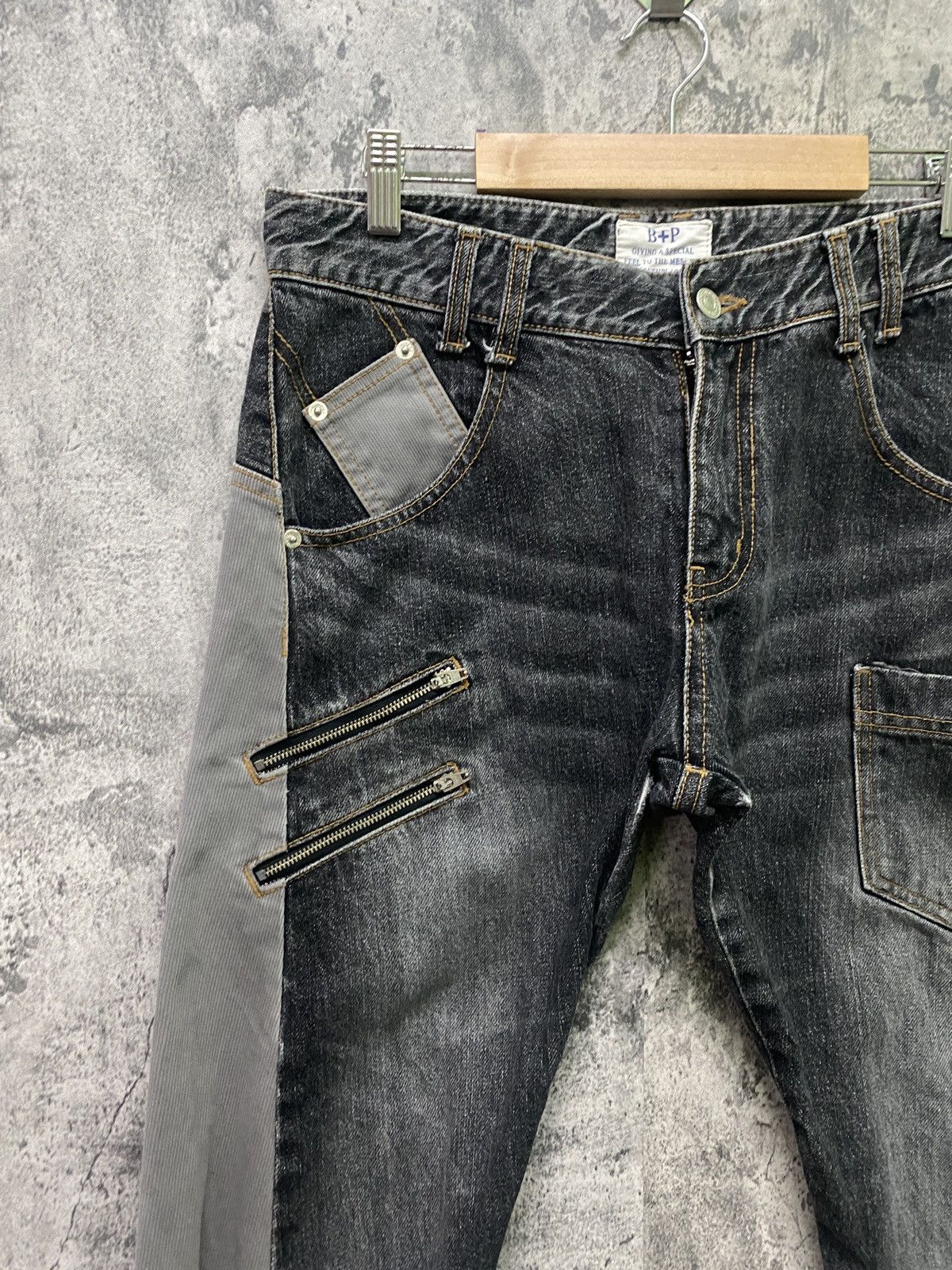 Designer × Japanese Brand BETHPLACE Reconstructed Jean and Corduroy Buckle Denim Size US 31 - 4 Thumbnail