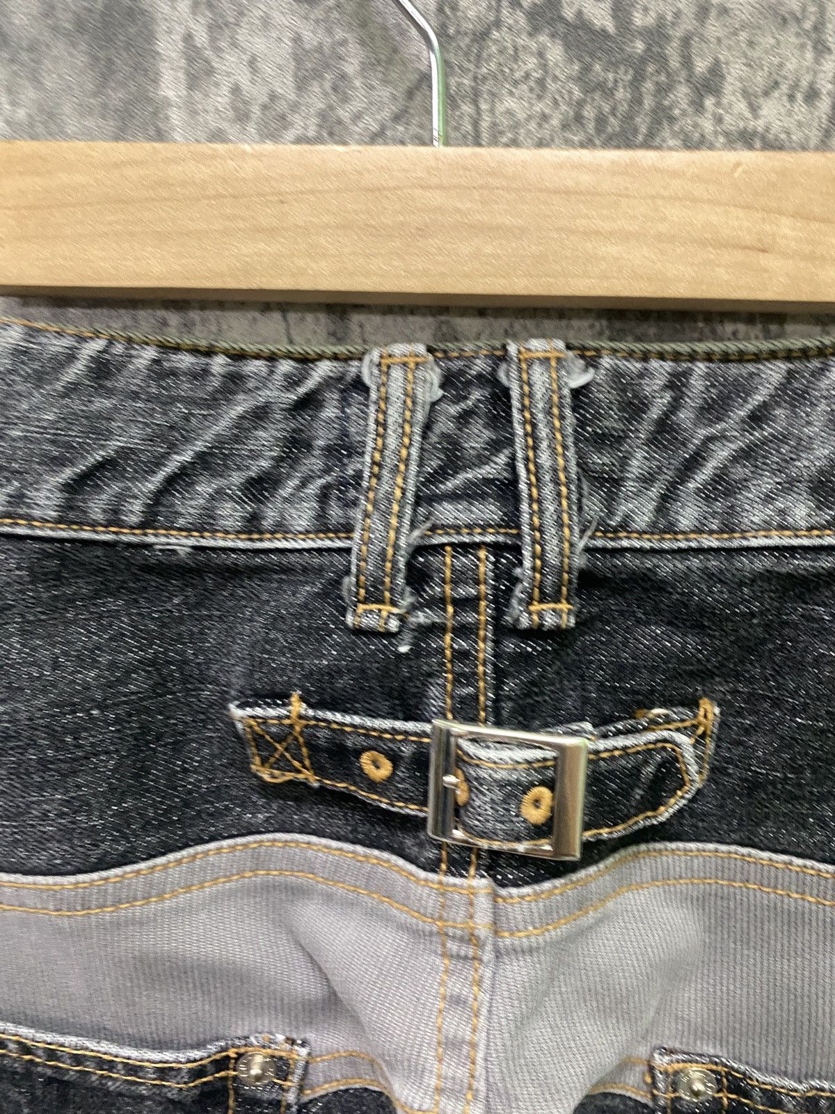 Designer × Japanese Brand BETHPLACE Reconstructed Jean and Corduroy Buckle Denim Size US 31 - 17 Thumbnail
