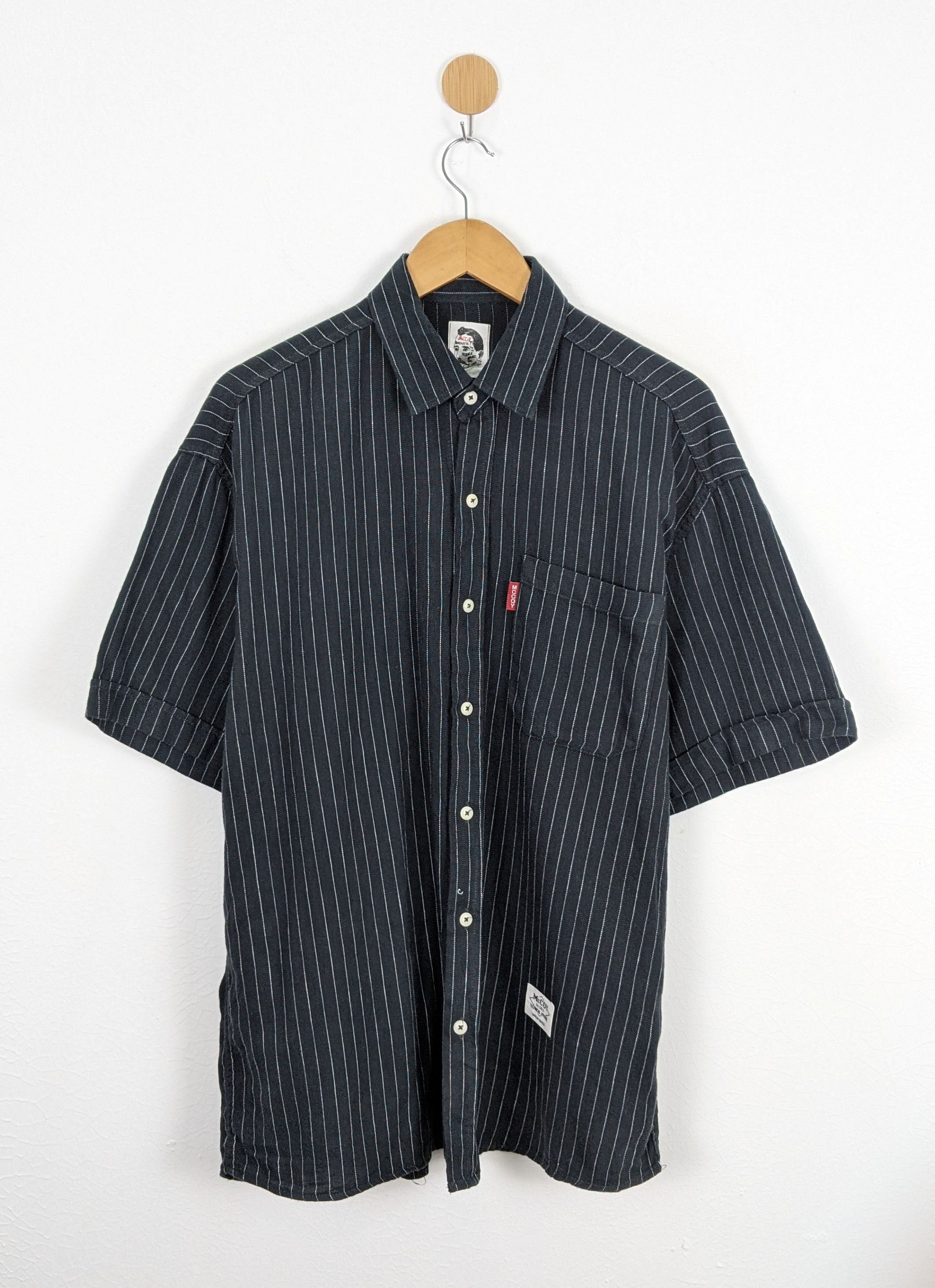 image of The Real Mccoys Mc Coy By Gill Union Made Stripe Work Shirt in Black, Men's (Size Large)