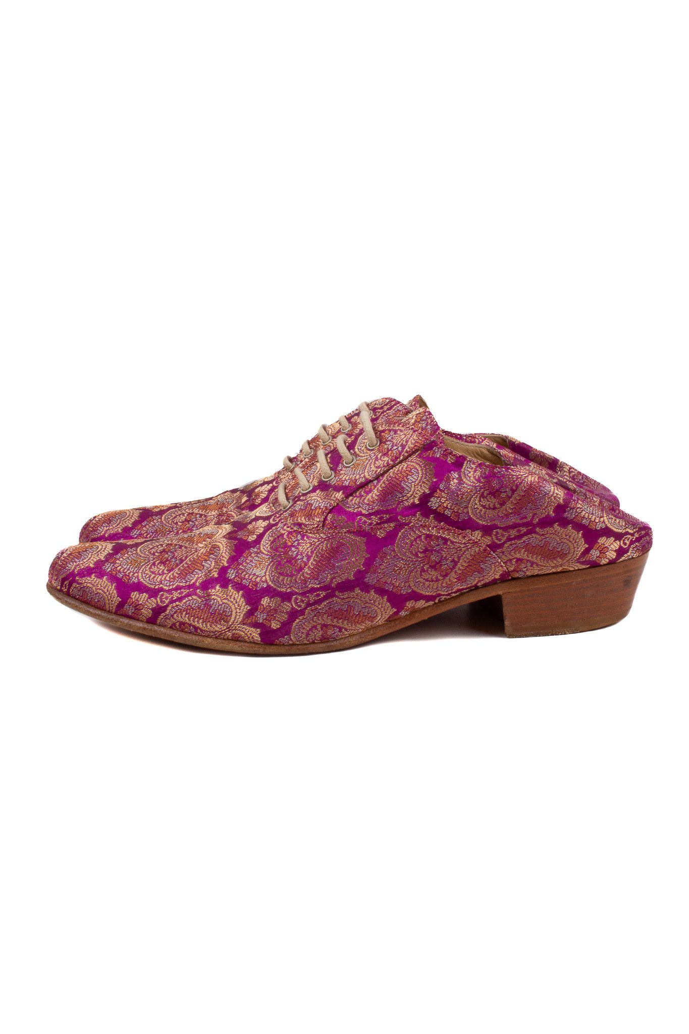 image of Haider Ackermann 2012 Pink Satin Paisley Mule Shoess Shoes, Women's (Size 7)