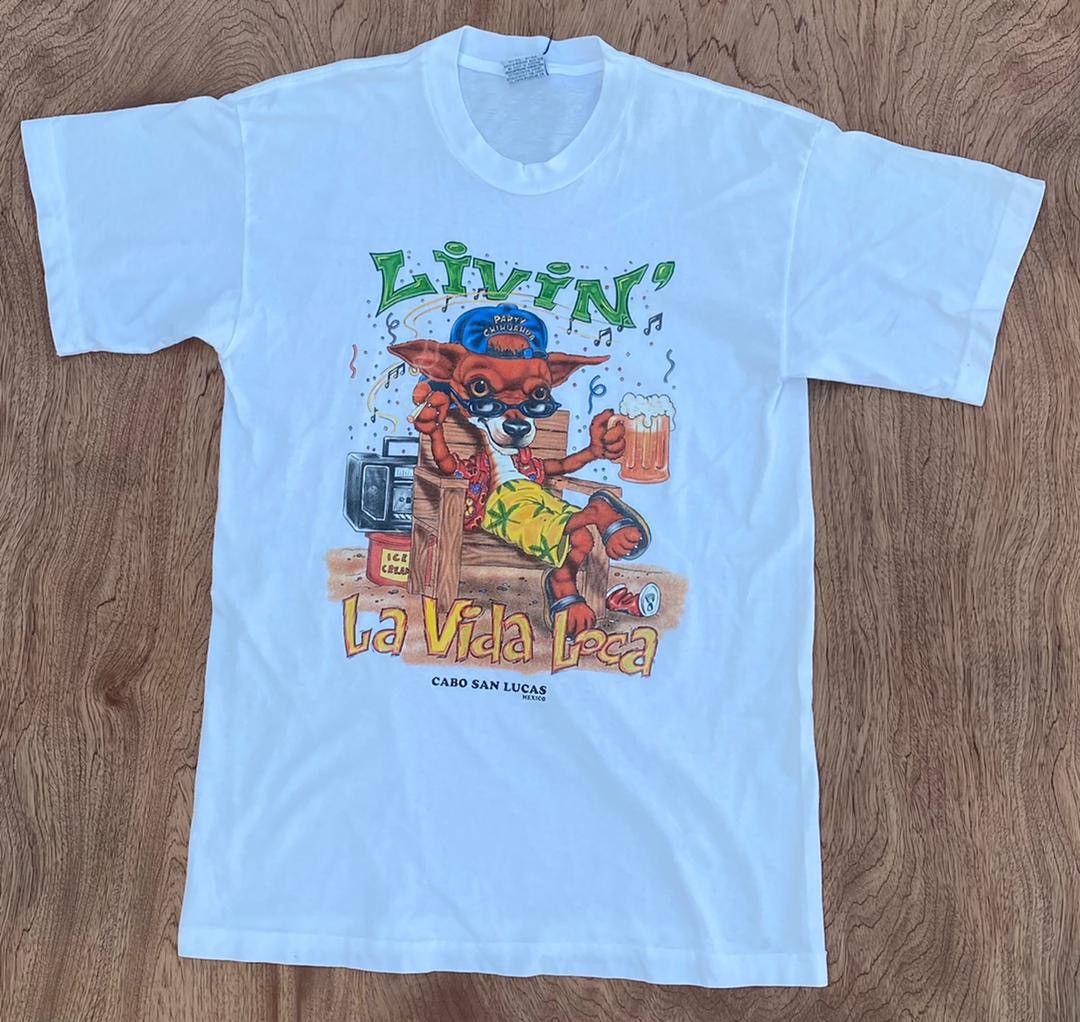 image of Band Tees x Vintage Tee B4 Ricky Martin Livin La Vida Loca in White, Men's (Size Medium)