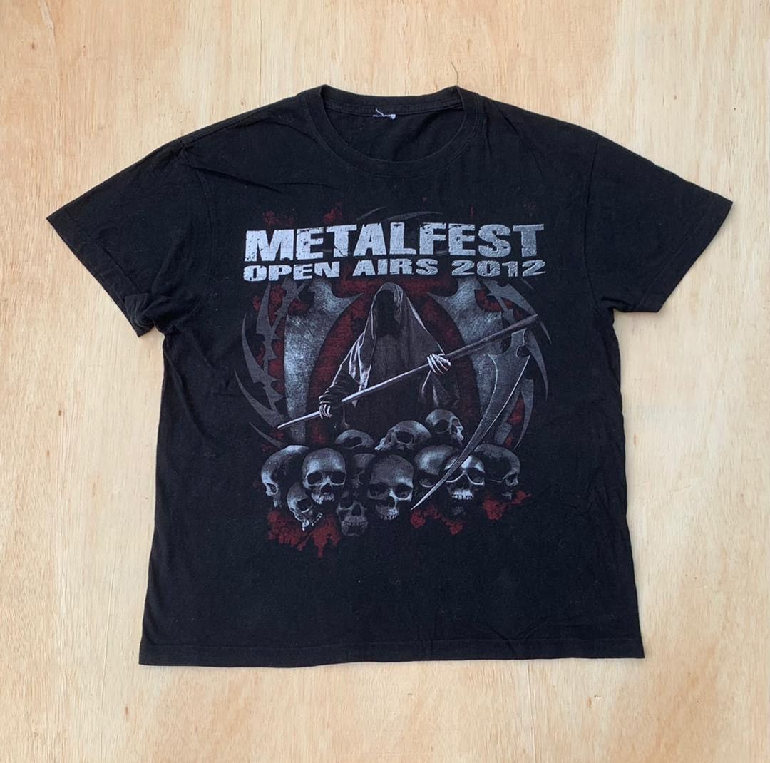 image of Band Tees x Rock T Shirt Vintage Tee D - 22 Metalfest in Black, Men's (Size Large)