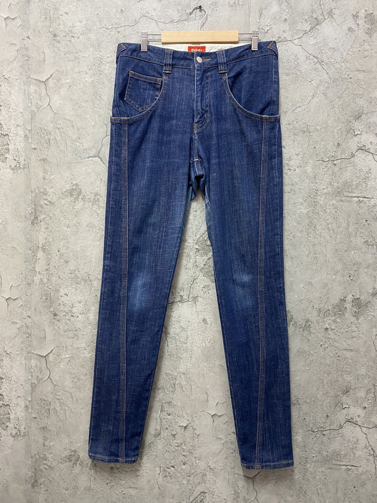 Designer × Japanese Brand Vintage Qumma japan Reconstructed Skinny Baggy Denim Size US 32 / EU 48 - 2 Thumbnail