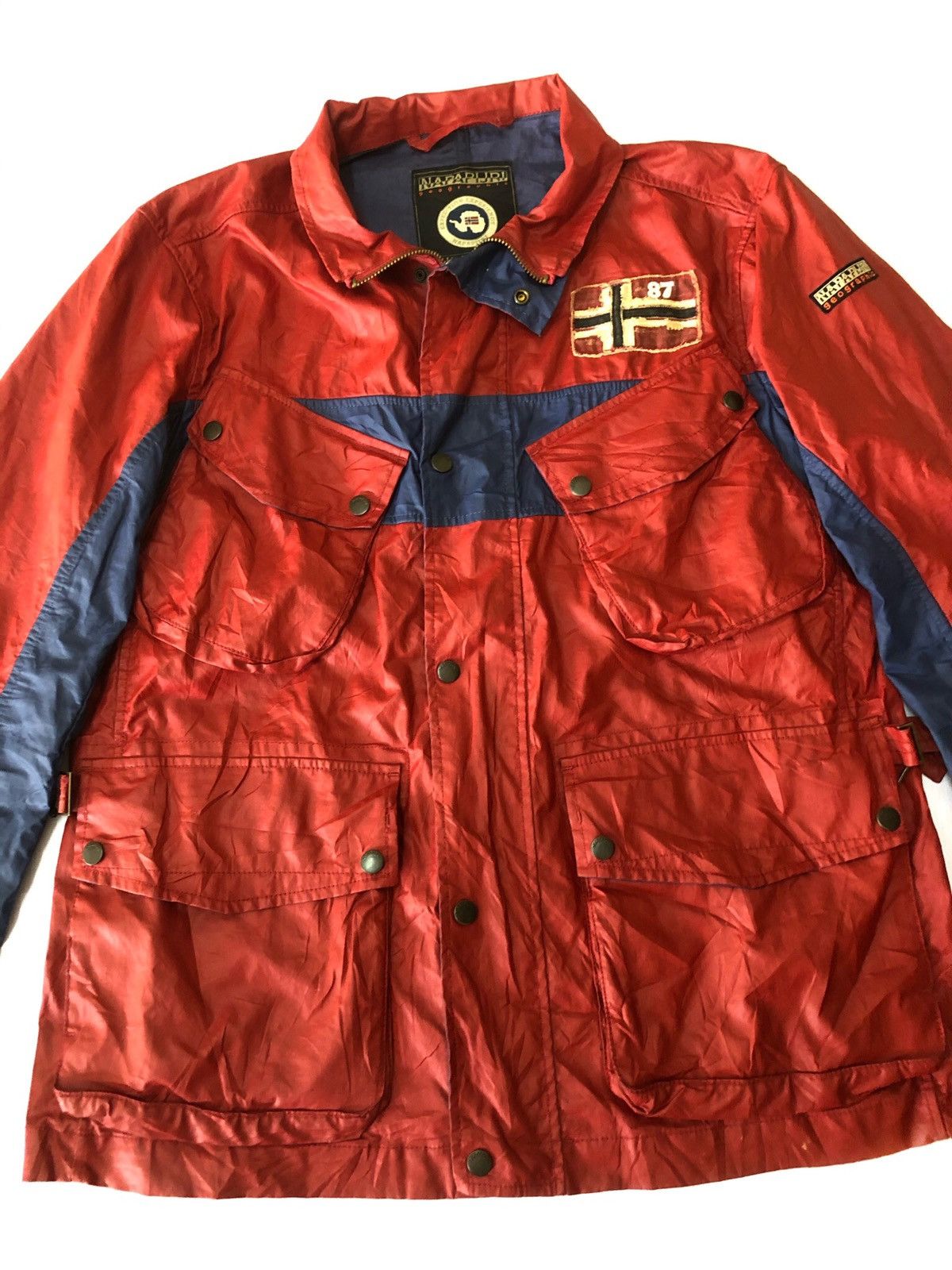 Napapijri 💥🔥Stunning LEATHER NAPAPIJRI GEO Patch Pockets Color Block Size US XL / EU 56 / 4 - 2 Thumbnail