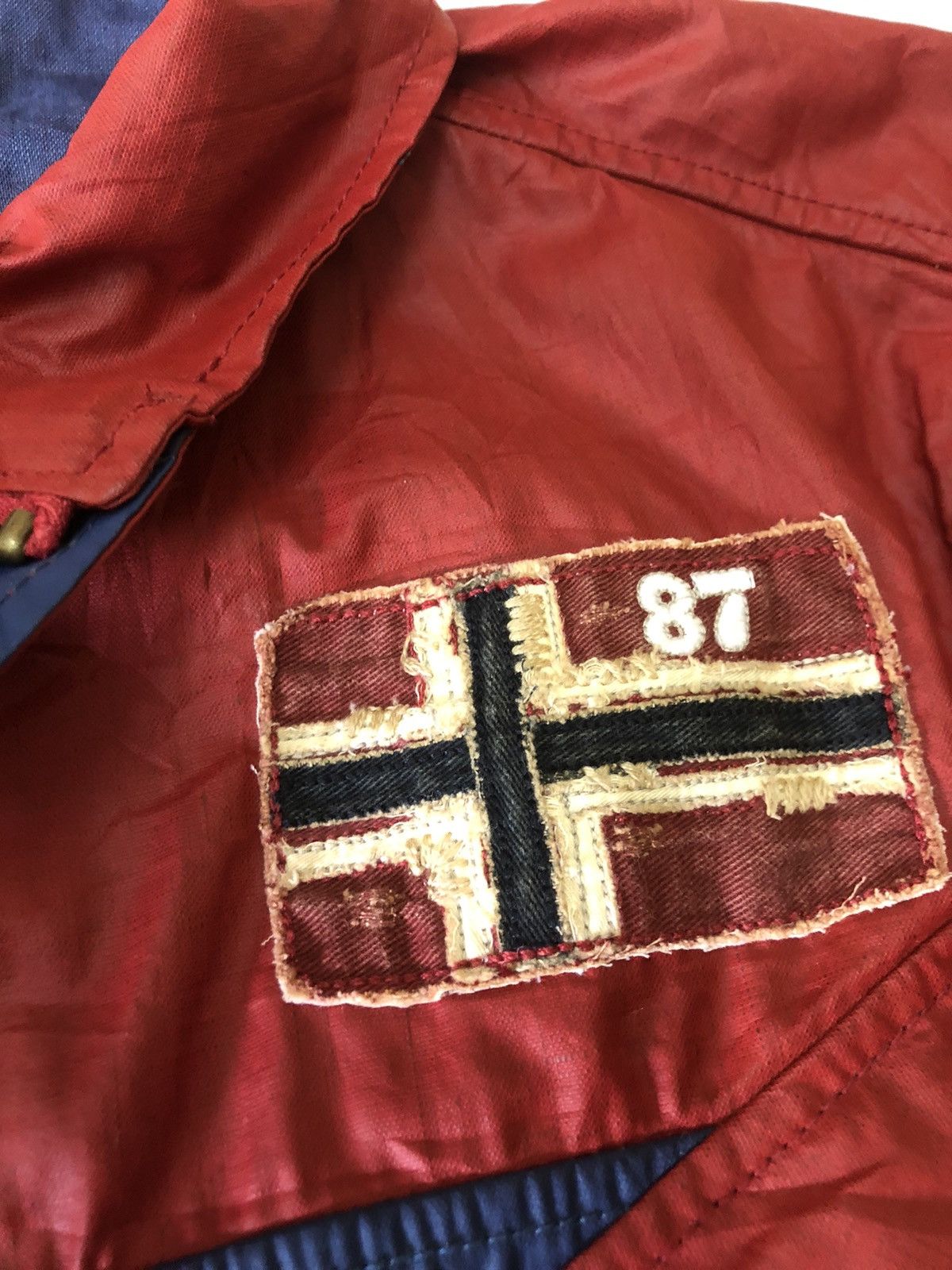 Napapijri 💥🔥Stunning LEATHER NAPAPIJRI GEO Patch Pockets Color Block Size US XL / EU 56 / 4 - 7 Thumbnail