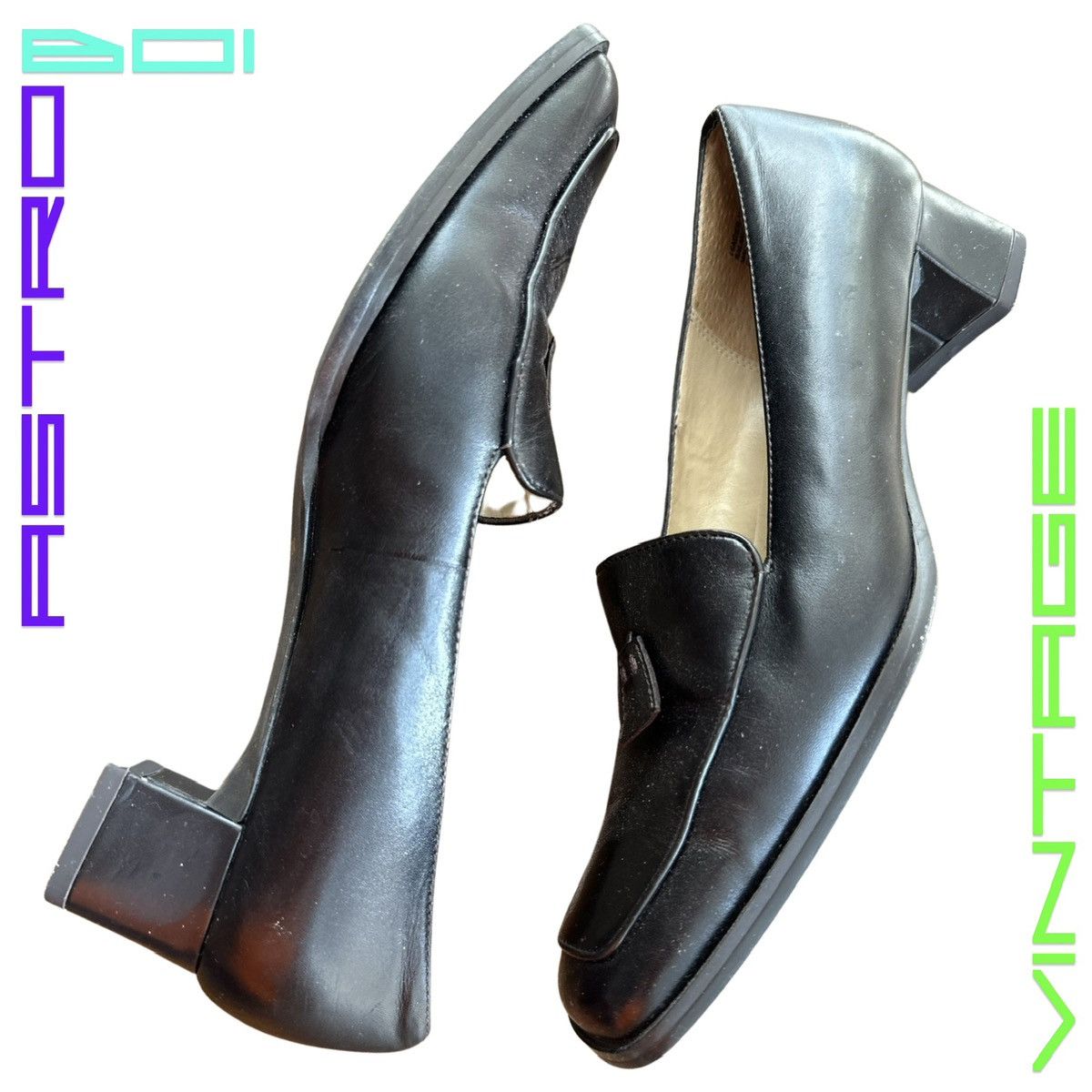 Leather VINTAGE ANNE KLEIN BLACK SECRETARY LEATHER LOAFERS 6.5 Size US 6.5 / IT 36.5 - 3 Thumbnail