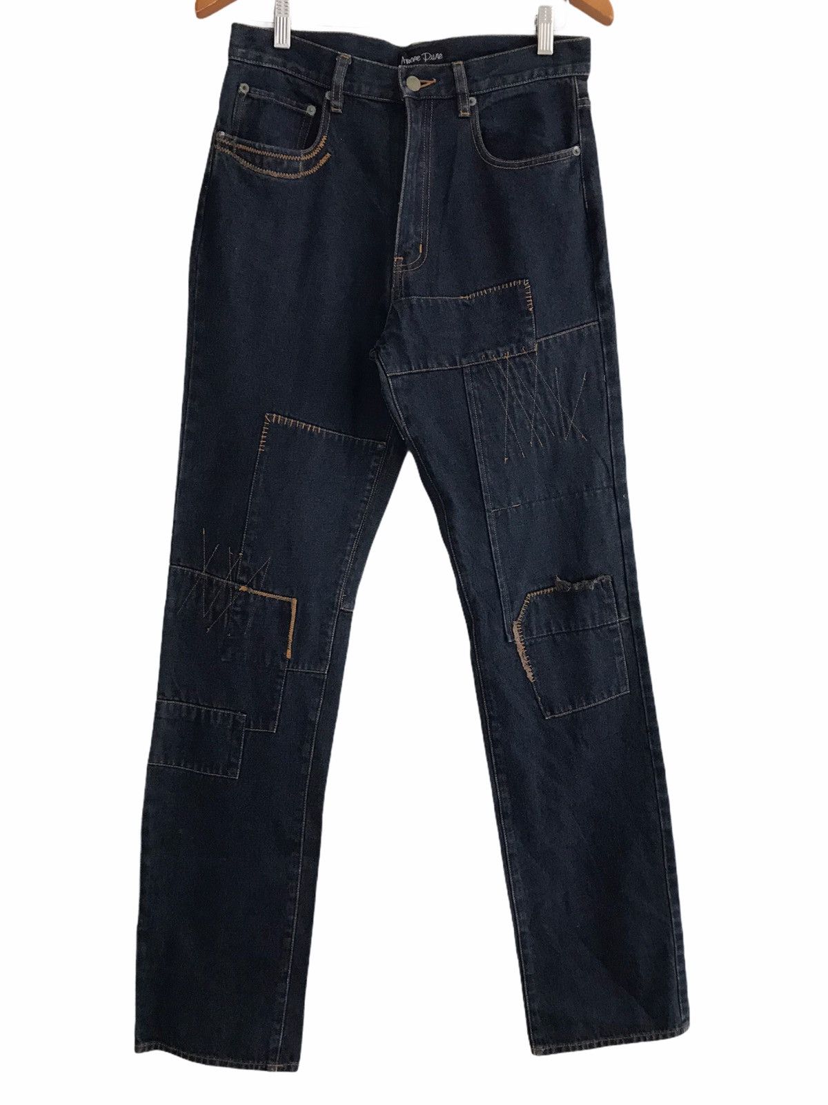 Japanese Brand Japanese Designer Amore Pure Patchwork Blue Denim Jeans Size US 30 / EU 46 - 1 Thumbnail