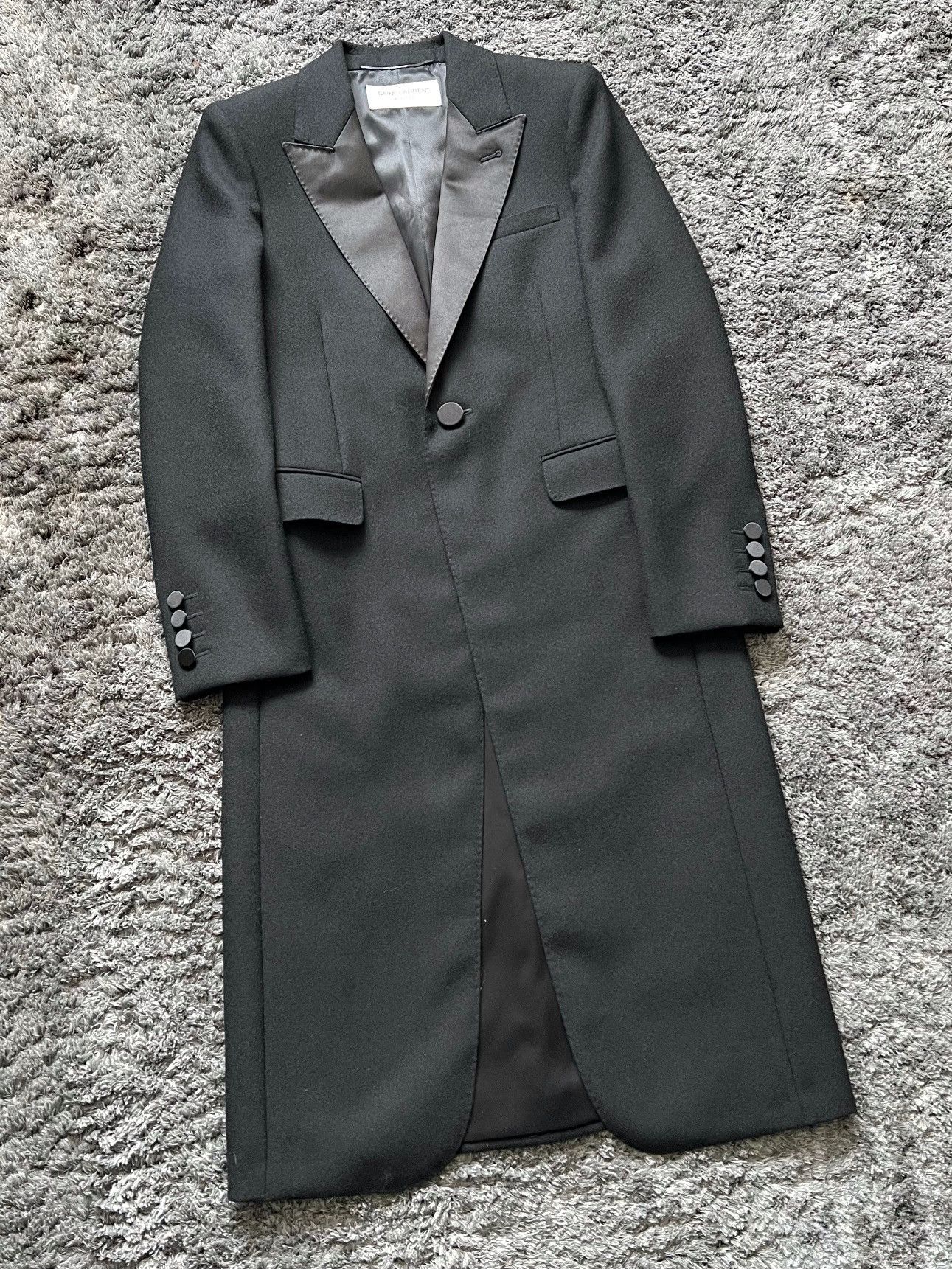 Hedi Slimane × Saint Laurent Paris 16FW 70’s Peaked Satin Lapel Coat sz44 Size US S / EU 44-46 / 1 - 2 Thumbnail