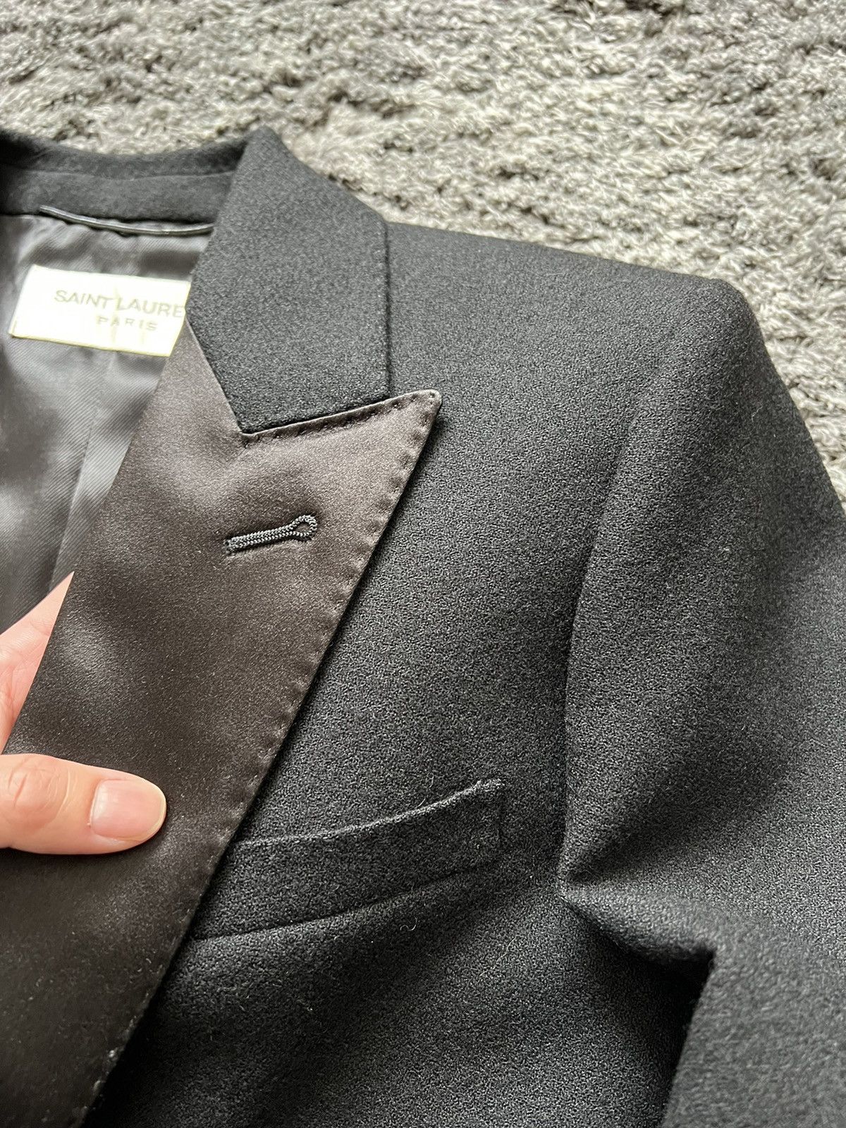 Hedi Slimane × Saint Laurent Paris 16FW 70’s Peaked Satin Lapel Coat sz44 Size US S / EU 44-46 / 1 - 5 Thumbnail
